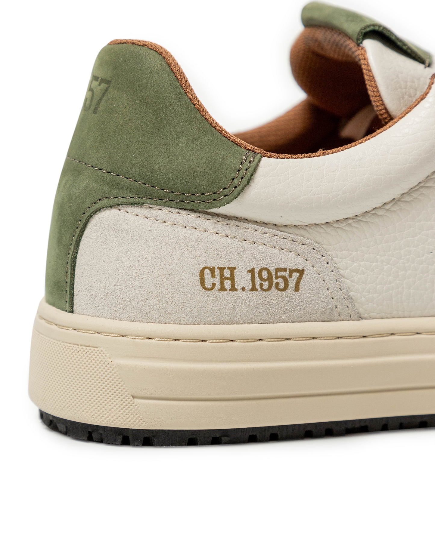 Men's Low Profile Leather Sneakers - Green - 7