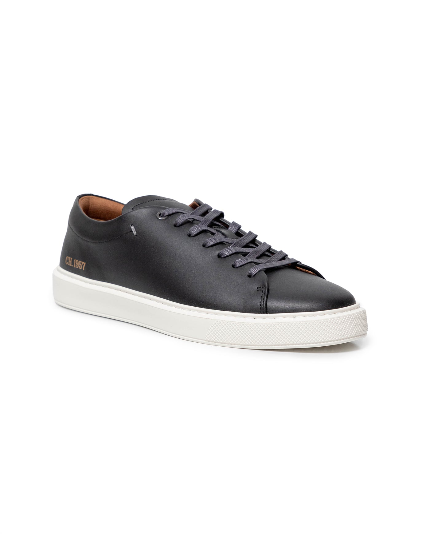 Men's Smooth Aniline Leather Sneakers 63_069G013_NEG194007_3