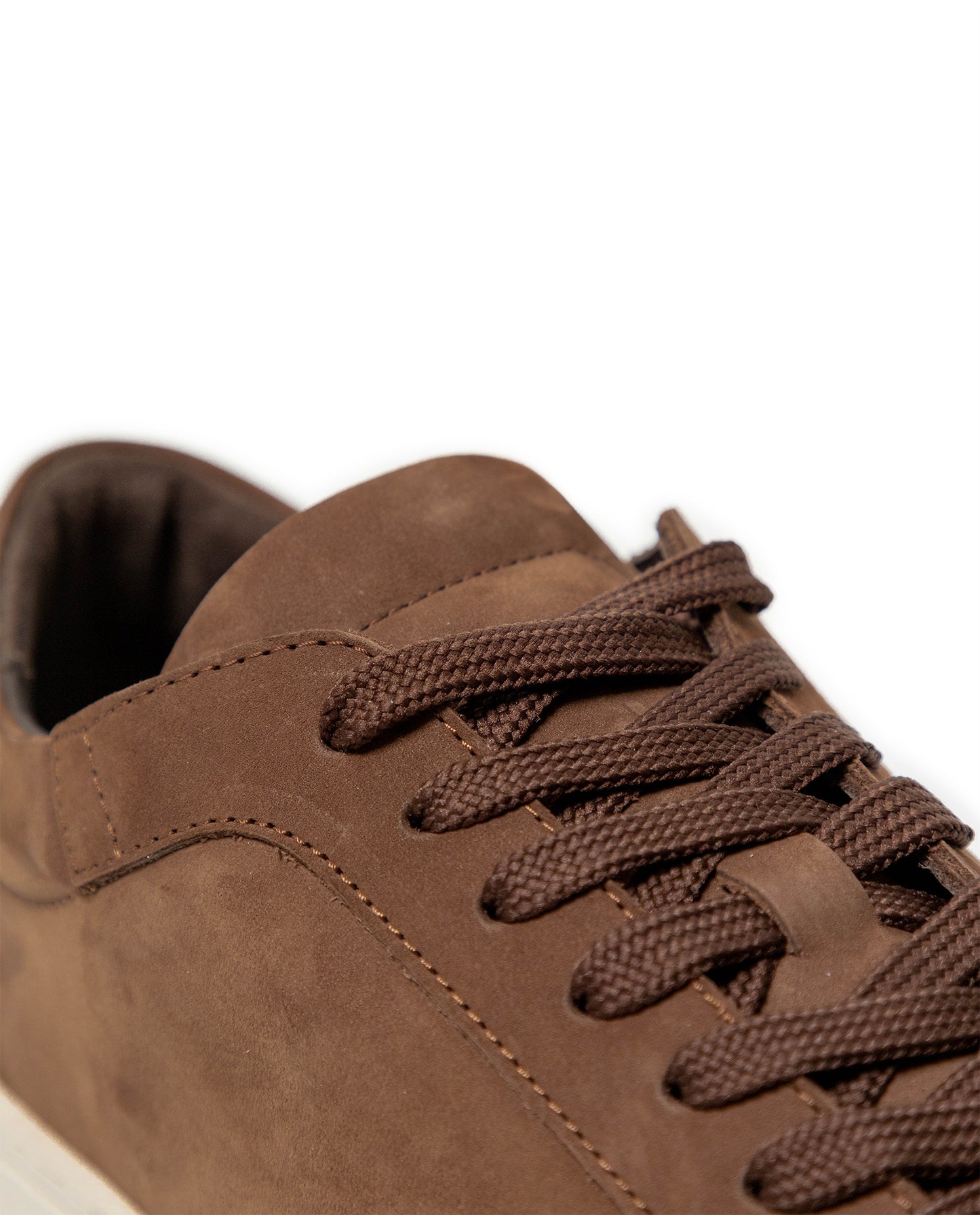 Men's Low Profile Leather Sneakers - Brown - 7