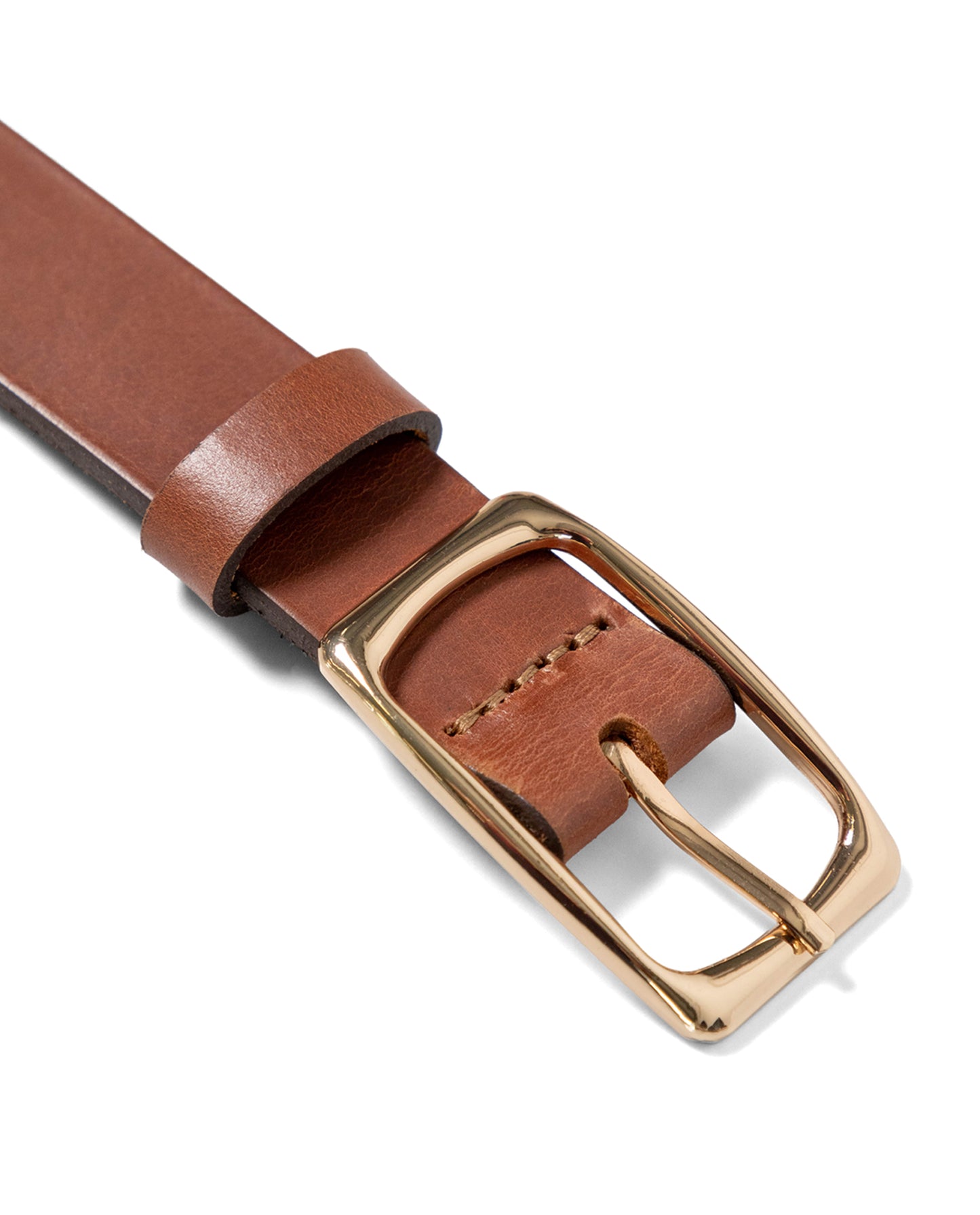 Women's Slim Leather Belt - Brown - 3