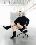 Womens Cowhide Leather Mid-Shaft Boots - Special Collection - Black