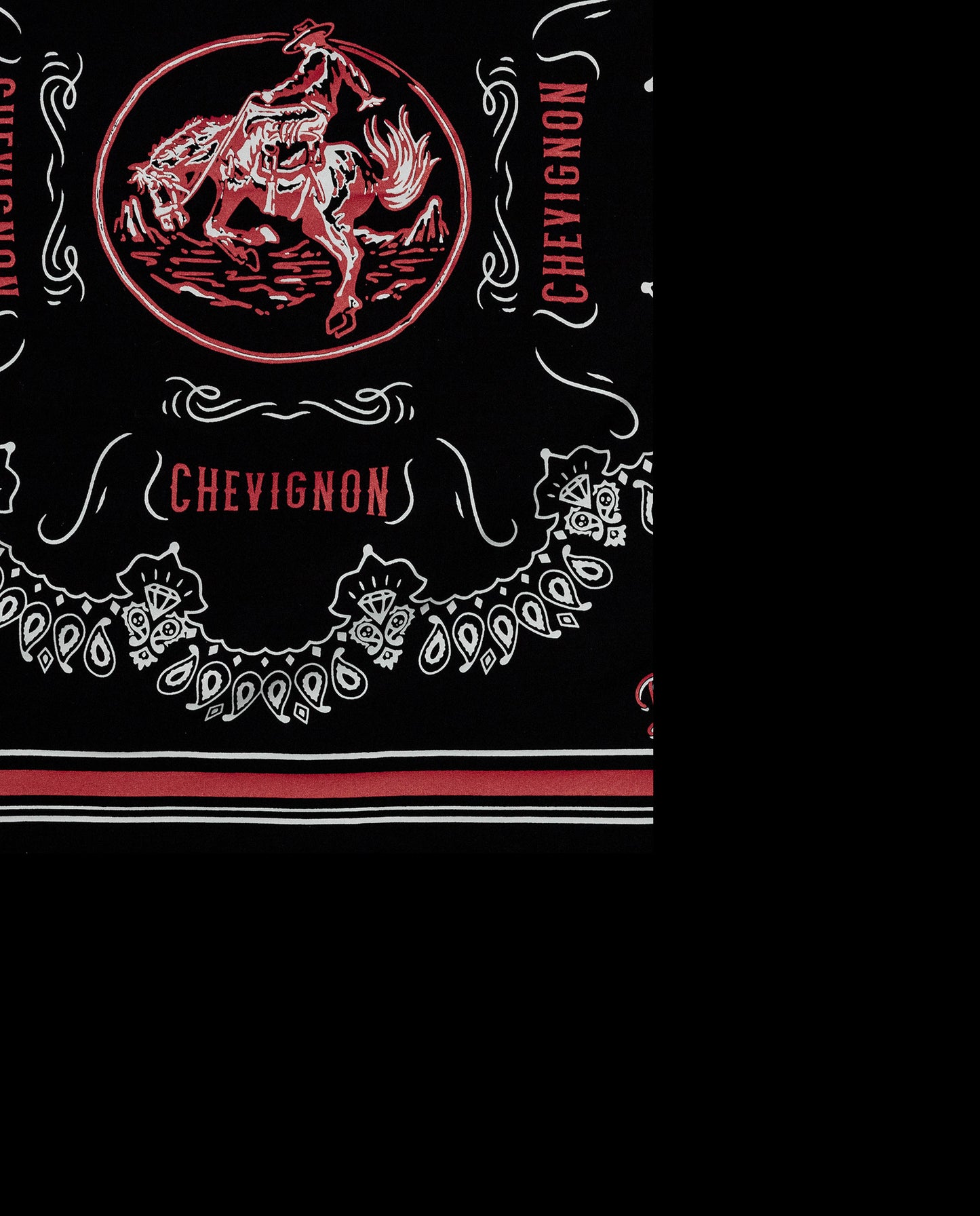 Womens Bandana Rodeo Rayon Thematic Print Western Styling - Black 63_281H700_NEG194004_3