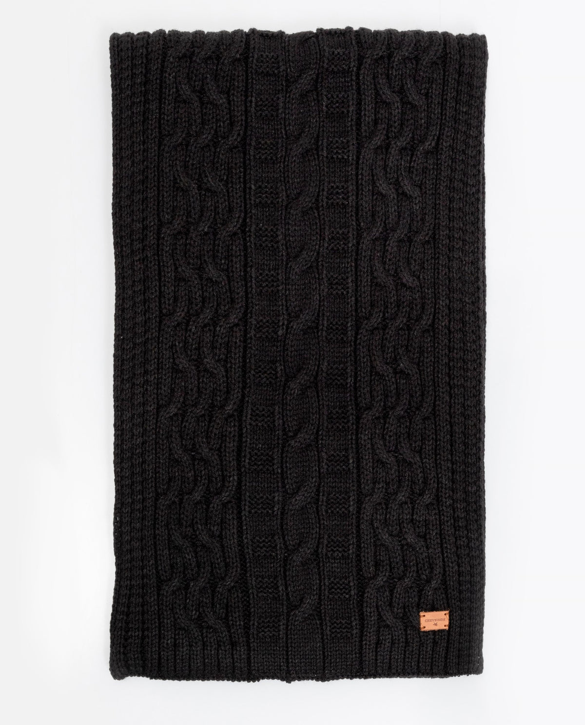 Braided Knit Scarf - Black 63_282F000_NEG194007_3