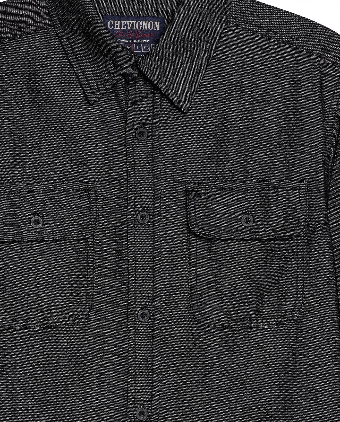 Men's Slim Fit Long Sleeve Denim Shirt in Cotton-Polyester-Rayon Blend, Nocturne - 7