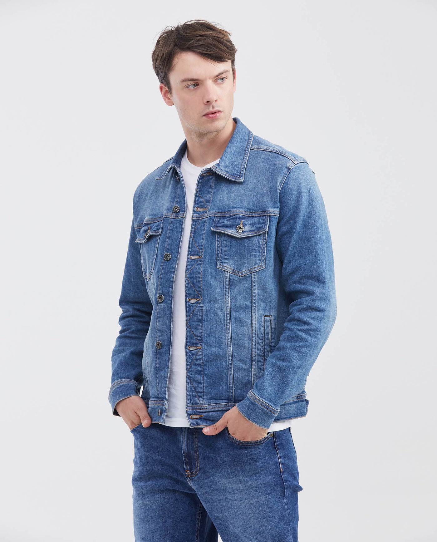 Men's Denim Trucker Jacket - Blue 63_320F001_AZU184140_0