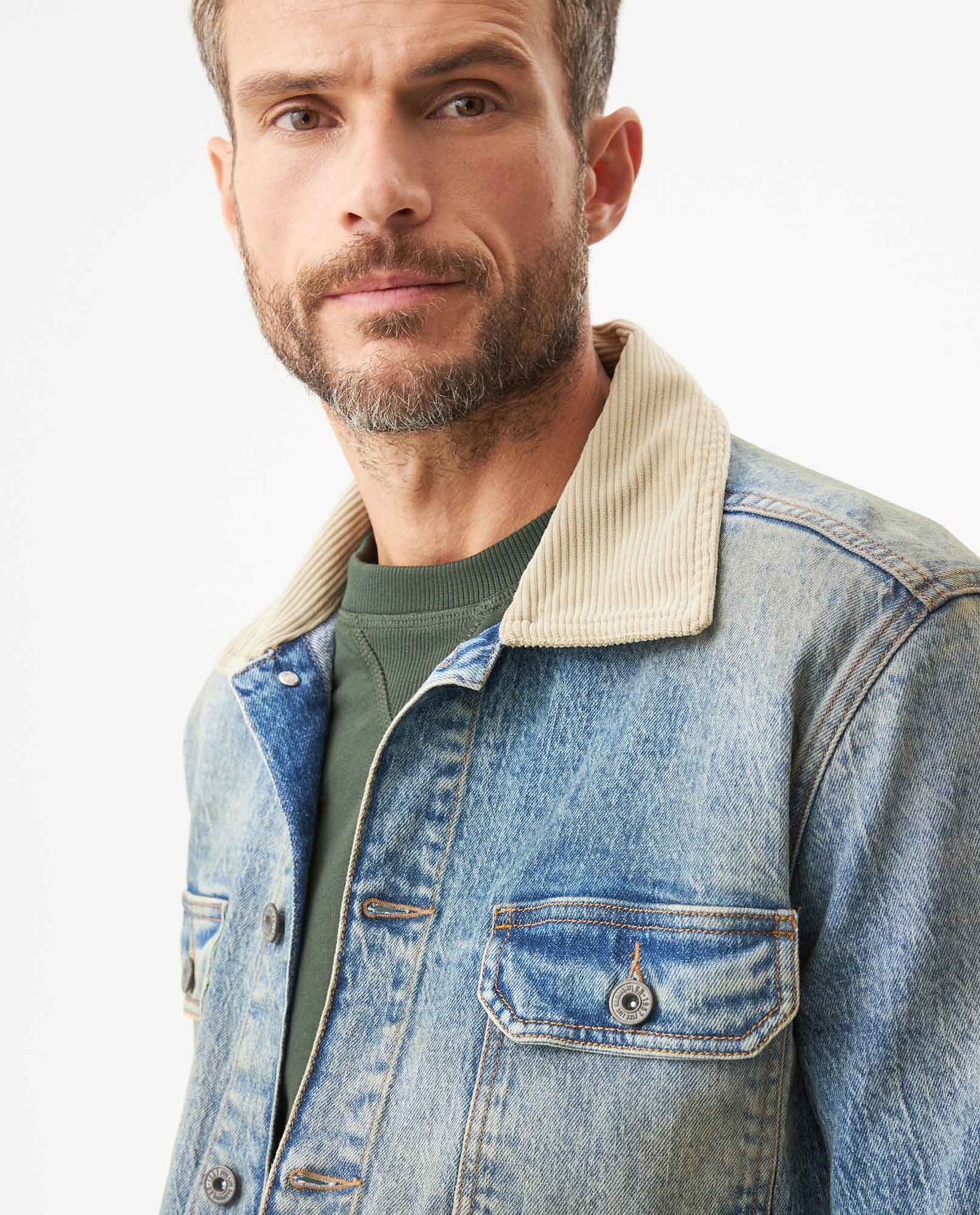 Men's Classic Trucker Denim Jacket in Cotton, Navigator 329G000 - 4