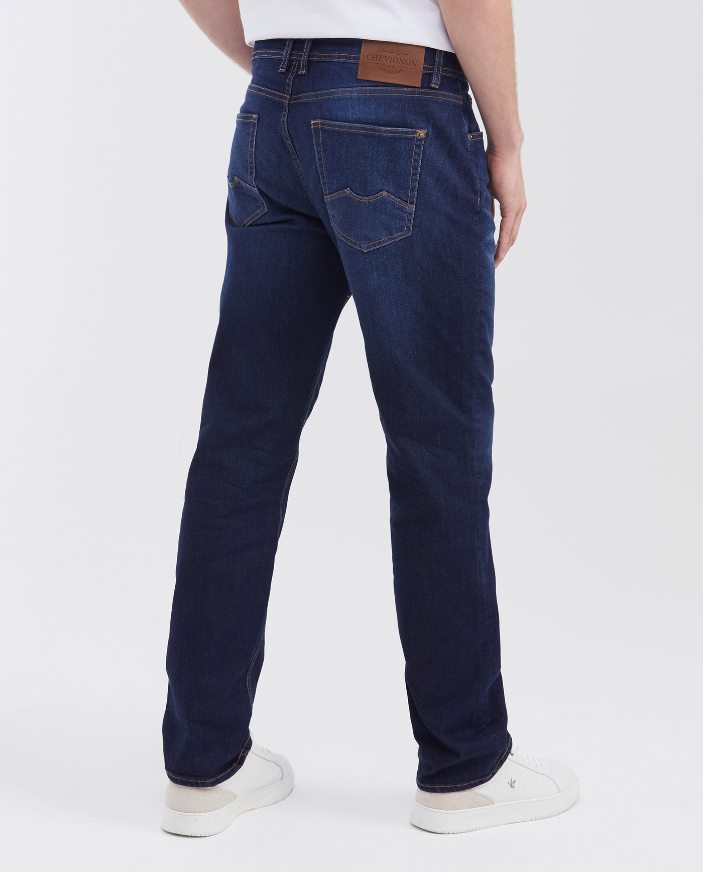 Men's Revenge Jeans Relaxed Bootcut High-Rise Dark Wash in Cotton-Recycled Polyester Blend 330F001 - 4