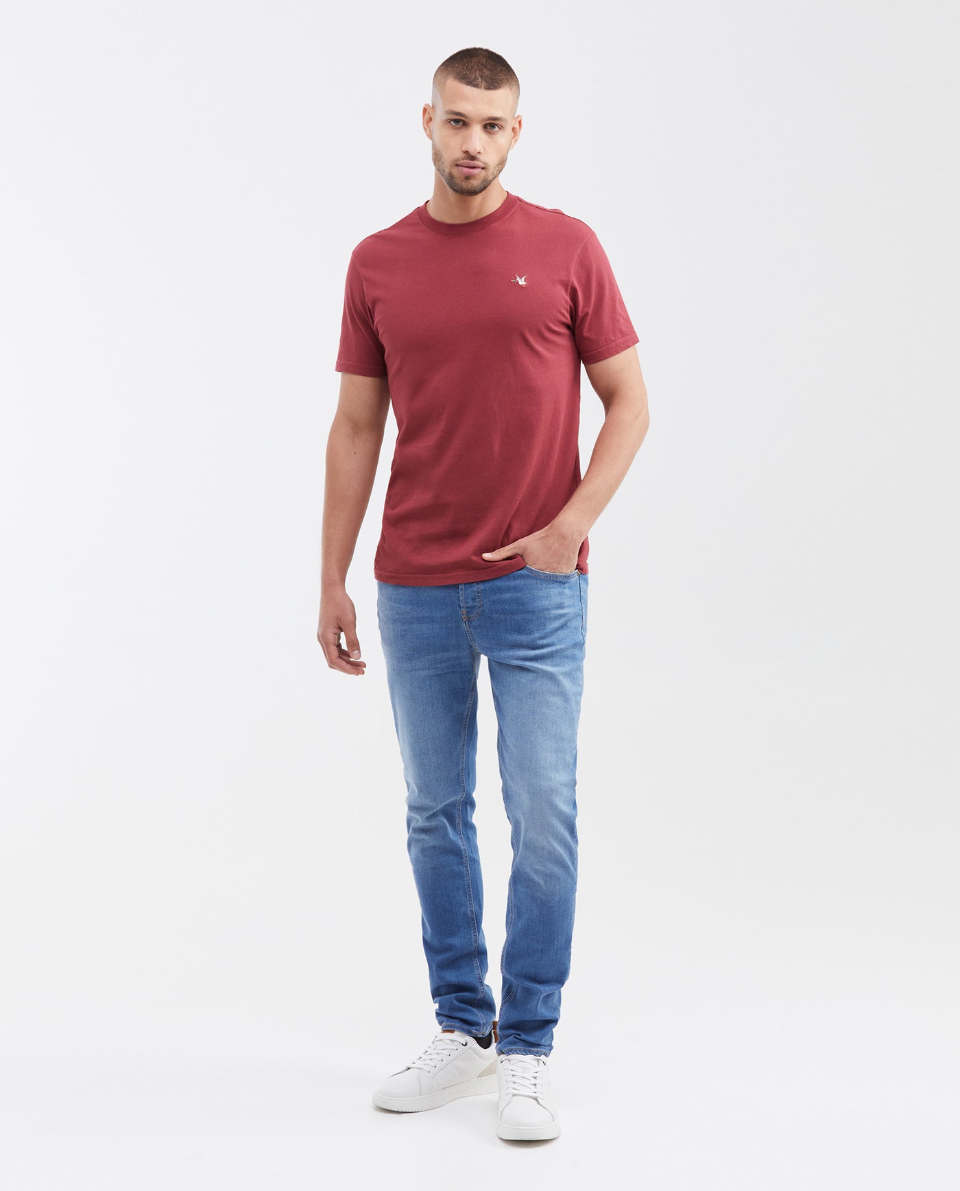 Men's Skinny Fit Medium Wash Stretch Jeans 63_330F003_AZU184140_3