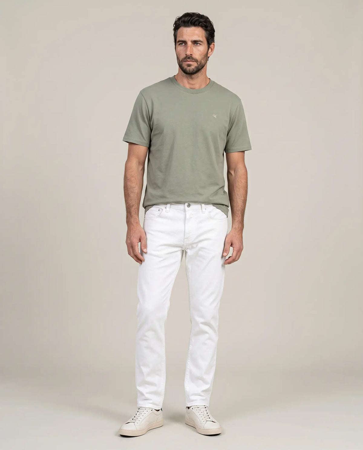 Men´s White Straight Jeans - Raw 63_330H004_CRU134403_0