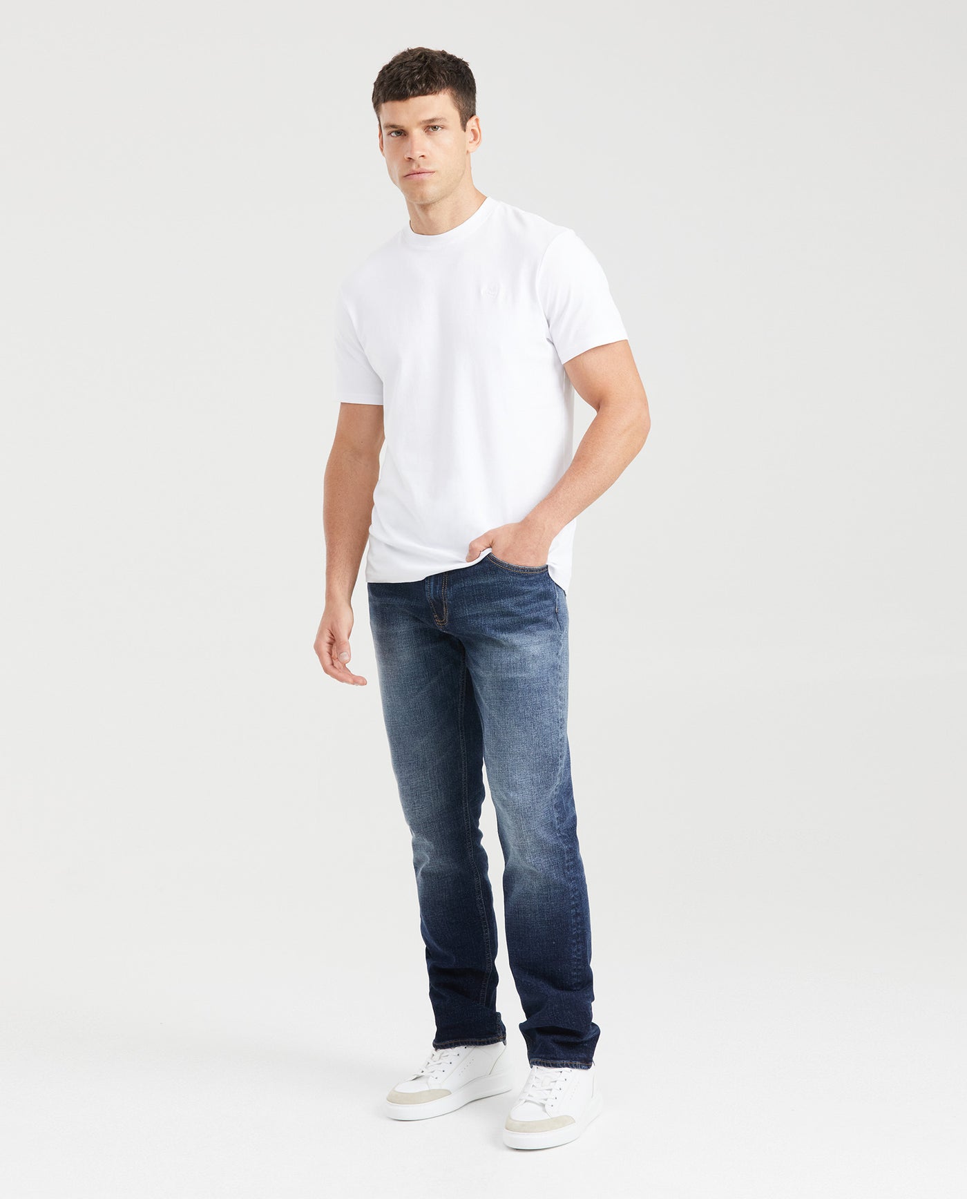 Men's Morrison Jeans Straight Fit Medium Wash Grid 331G010 - 6
