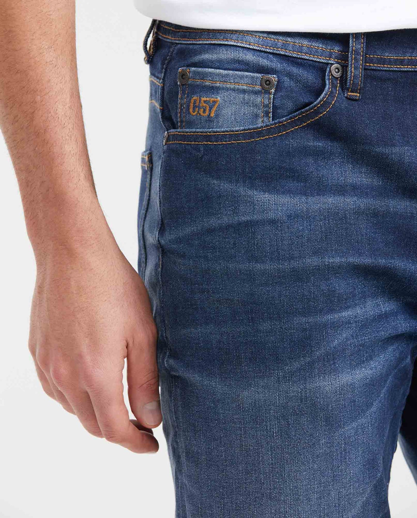 Men's Famous Jeans Slim Fit Ultra Dark Wash in Recycled Polyester-Cotton Blend 331G018 - 2