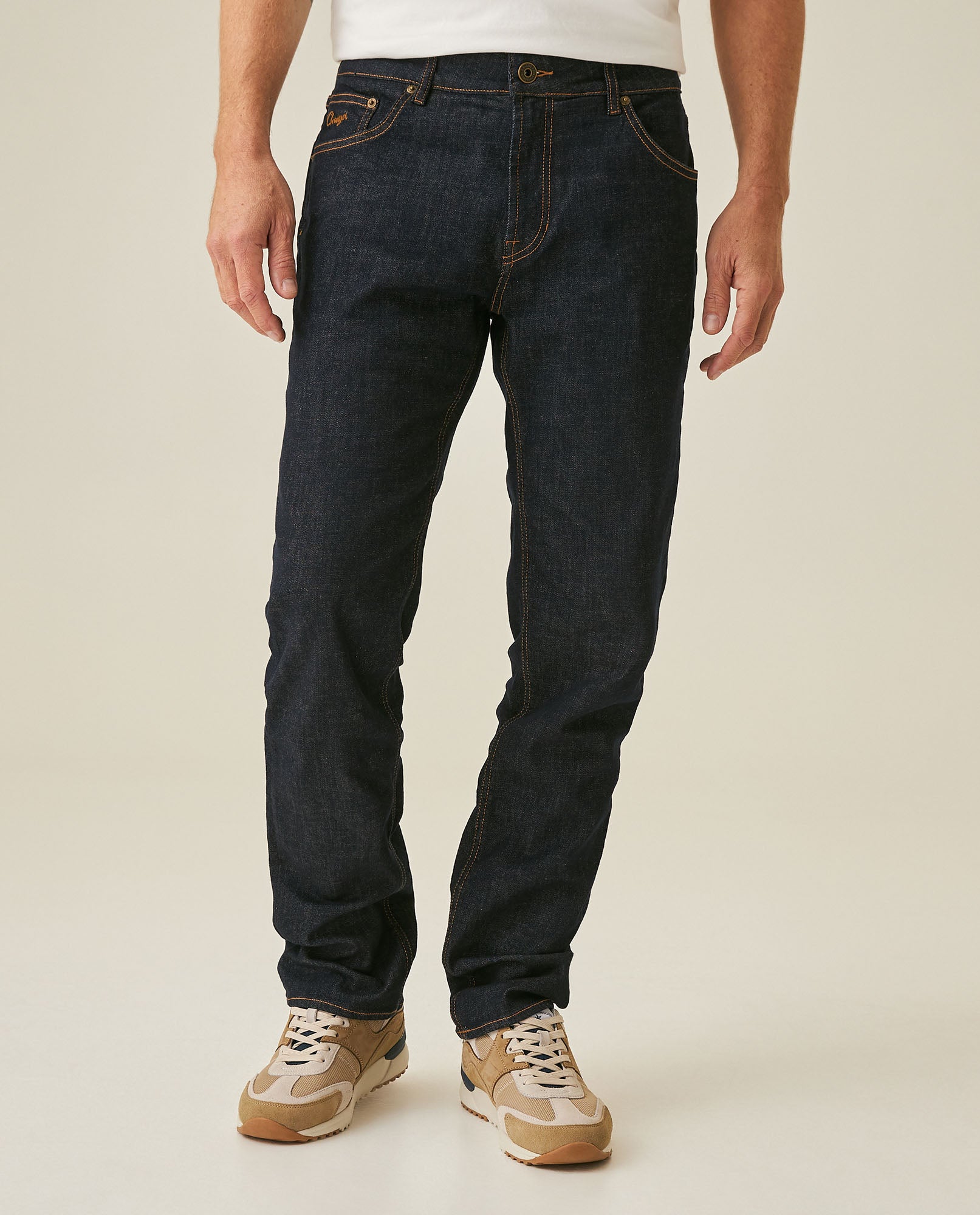 Men's Jeans Slim Fit Mid Rise Ultra Dark Wash Cotton Elastane