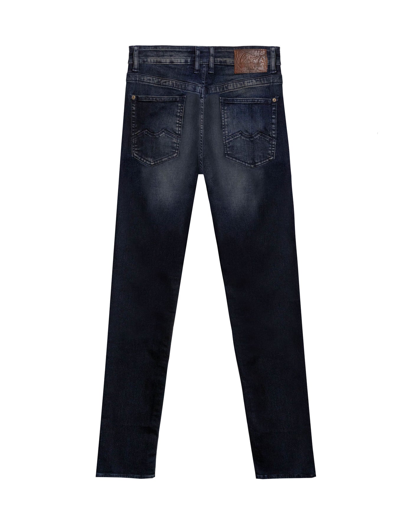Mens Jeans Skinny Fit Mid Rise Ultra Dark Wash Cotton Recycled Polyester Elastane Vintage Distressing Contrast - Blue 63_331H020_AZU193924_5