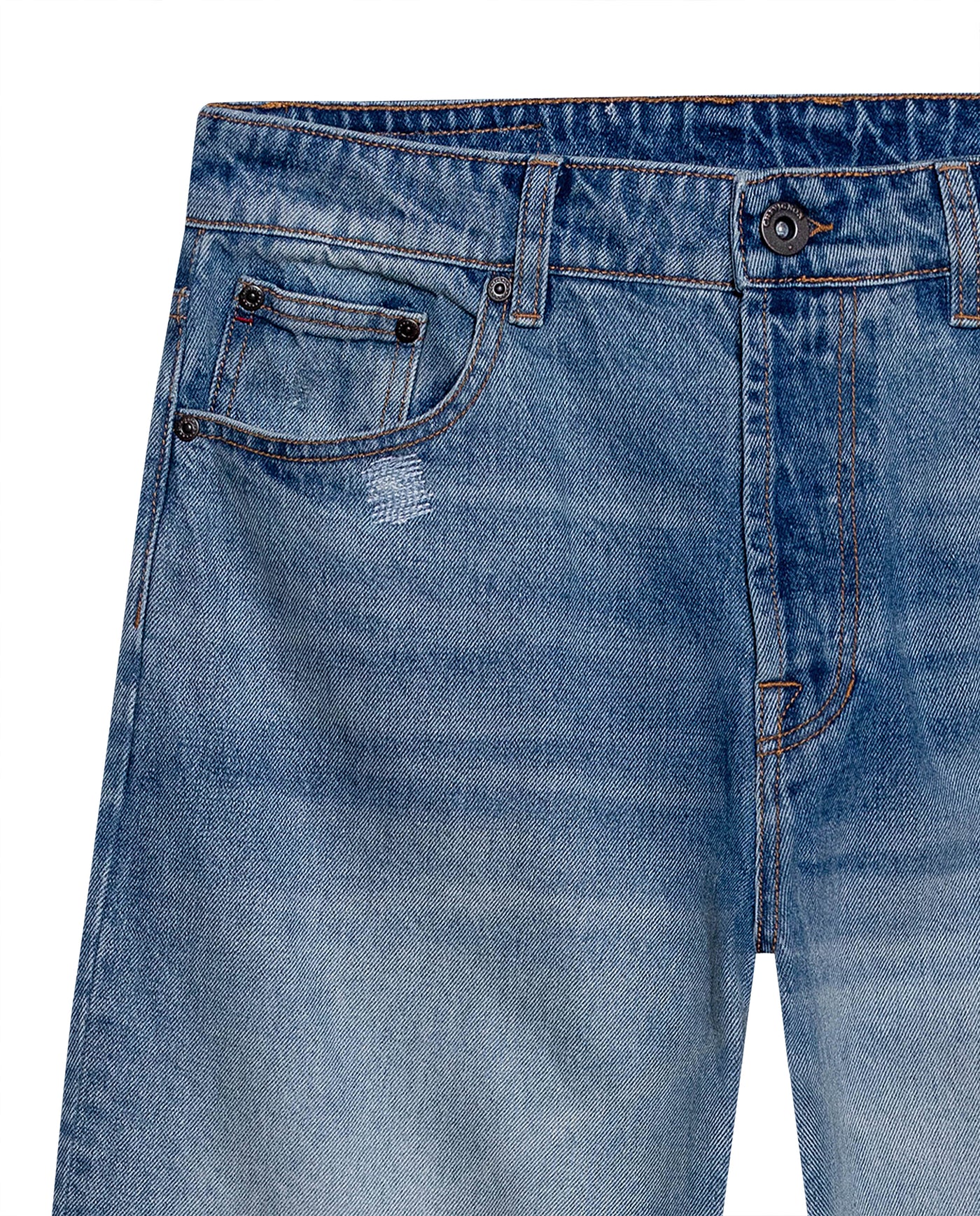 Mens Jeans Relaxed Fit High Rise Light Wash Cotton Non Stretch Watch Pocket Loops - Blue 63_331H143_AZU154020_3