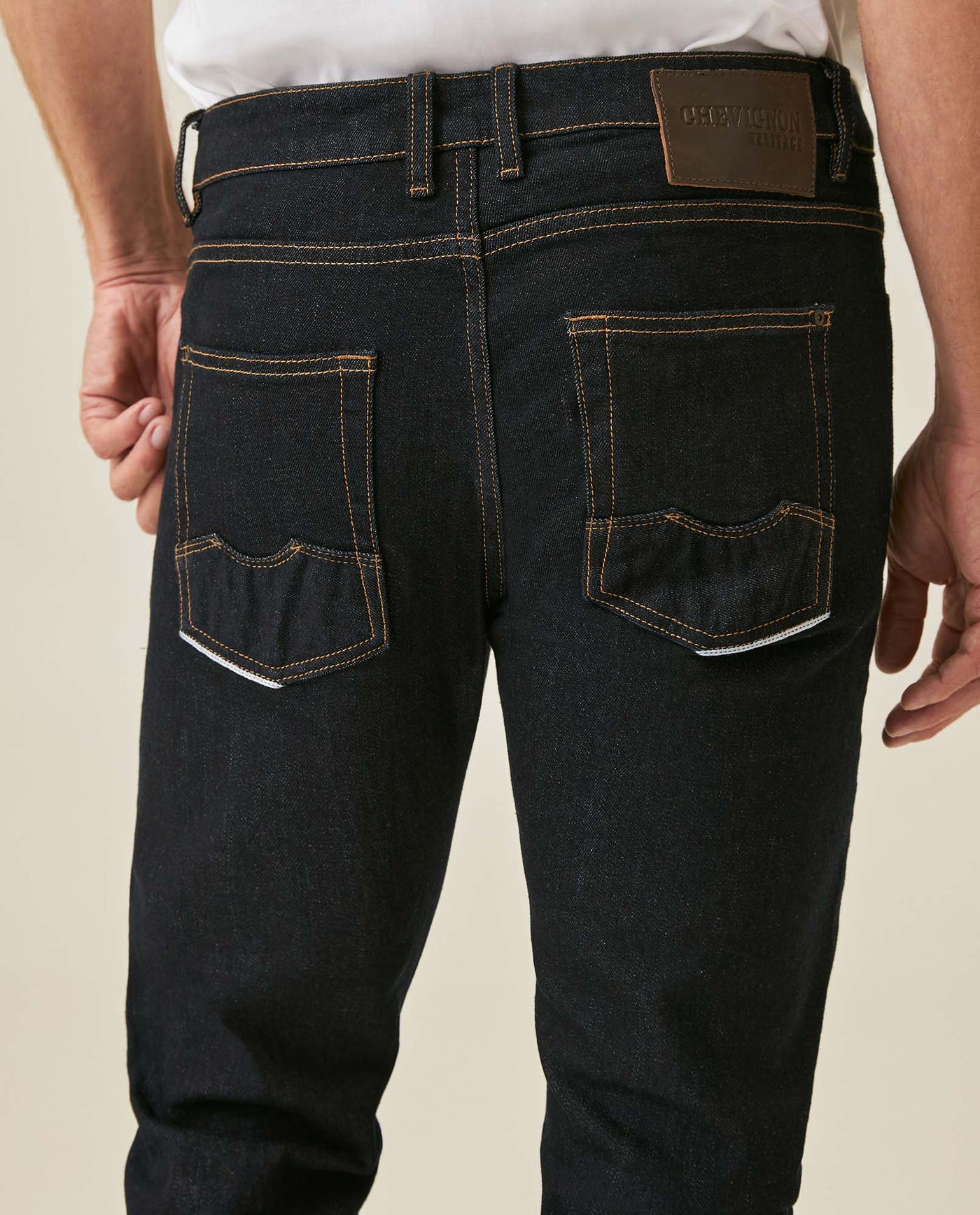 Mens Heritage Jeans Skinny Fit Low Rise Ultra Dark Wash Cotton Elastomer Selvedge Clean Premium - Blue 63_331H452_AZU193924_7