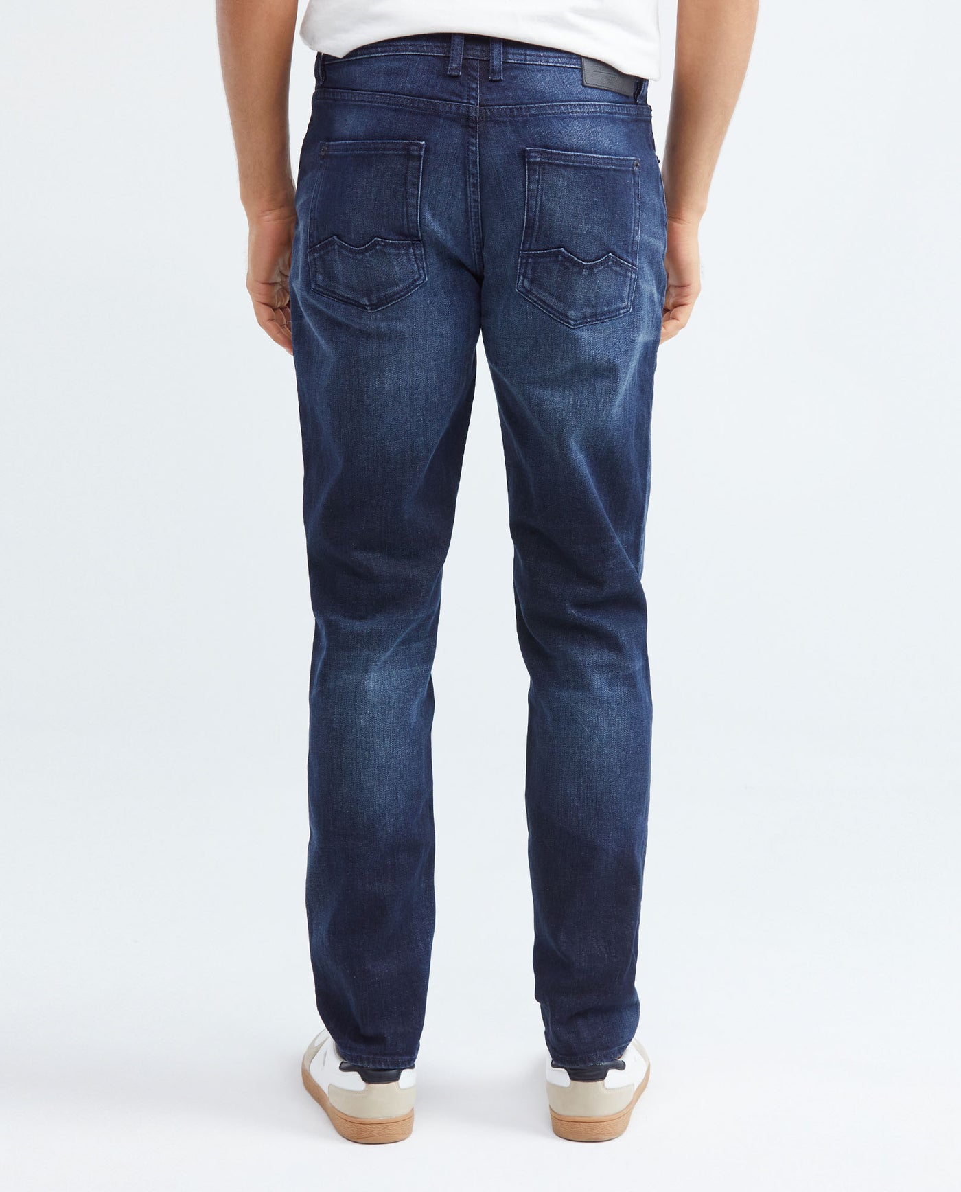 Men's Morrison Jeans Straight Bootcut Dark Wash Heel Knee-Thigh Distressing - 4
