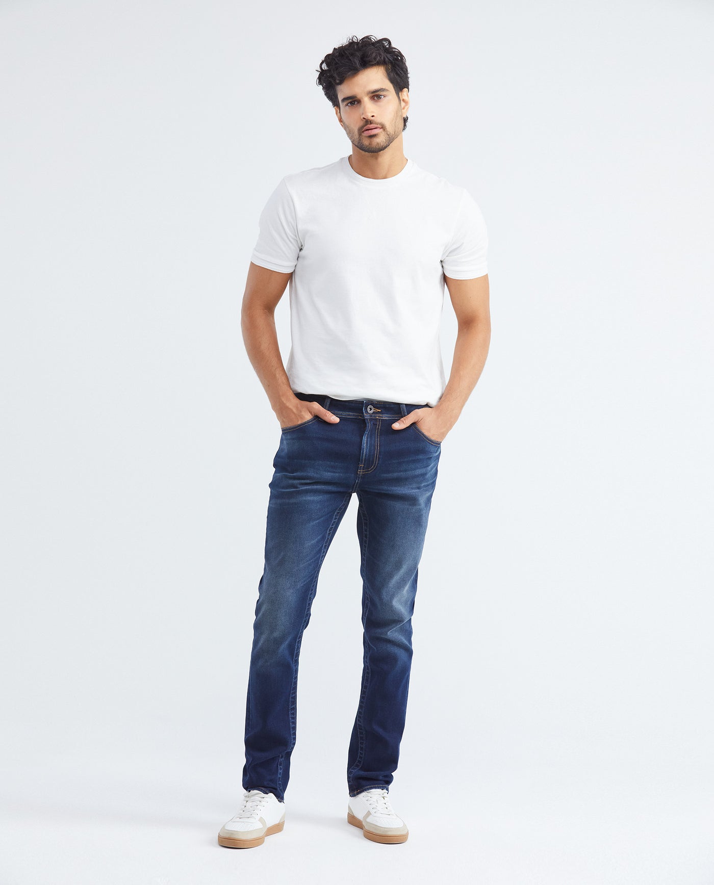 Men's Famous Jeans Slim Fit Dark Wash Recycled Blend Subtle Vintage - 2