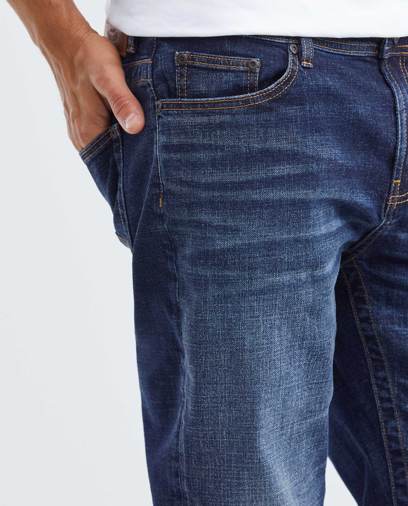 Men's Famous Jeans Slim Fit Dark Wash Subtle Vintage in Cotton Stretch Blend 332F020 - 3