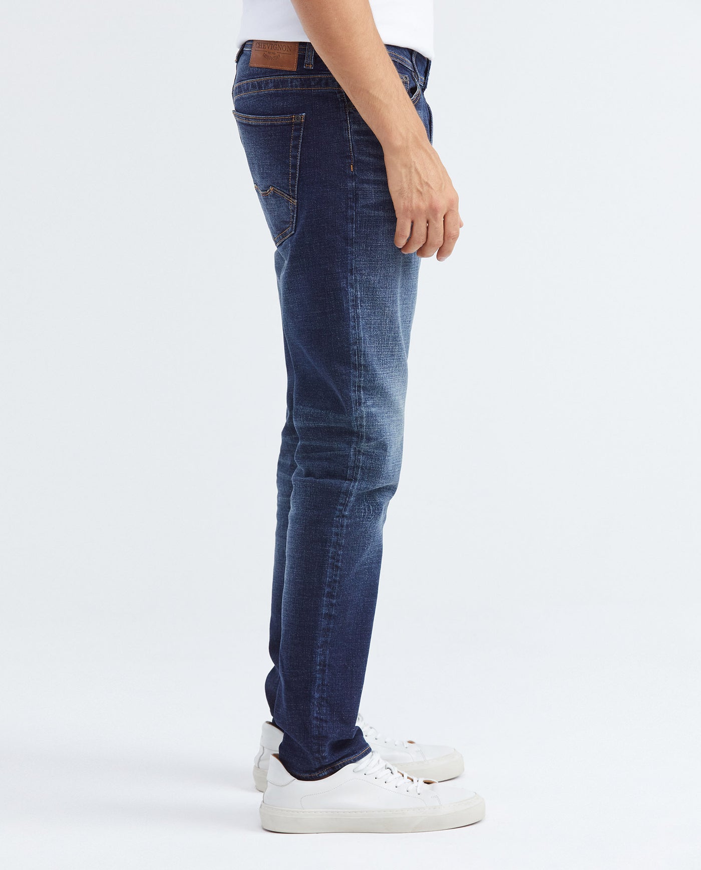 Men's Famous Jeans Slim Fit Dark Wash Subtle Vintage in Cotton Stretch Blend 332F020 - 4
