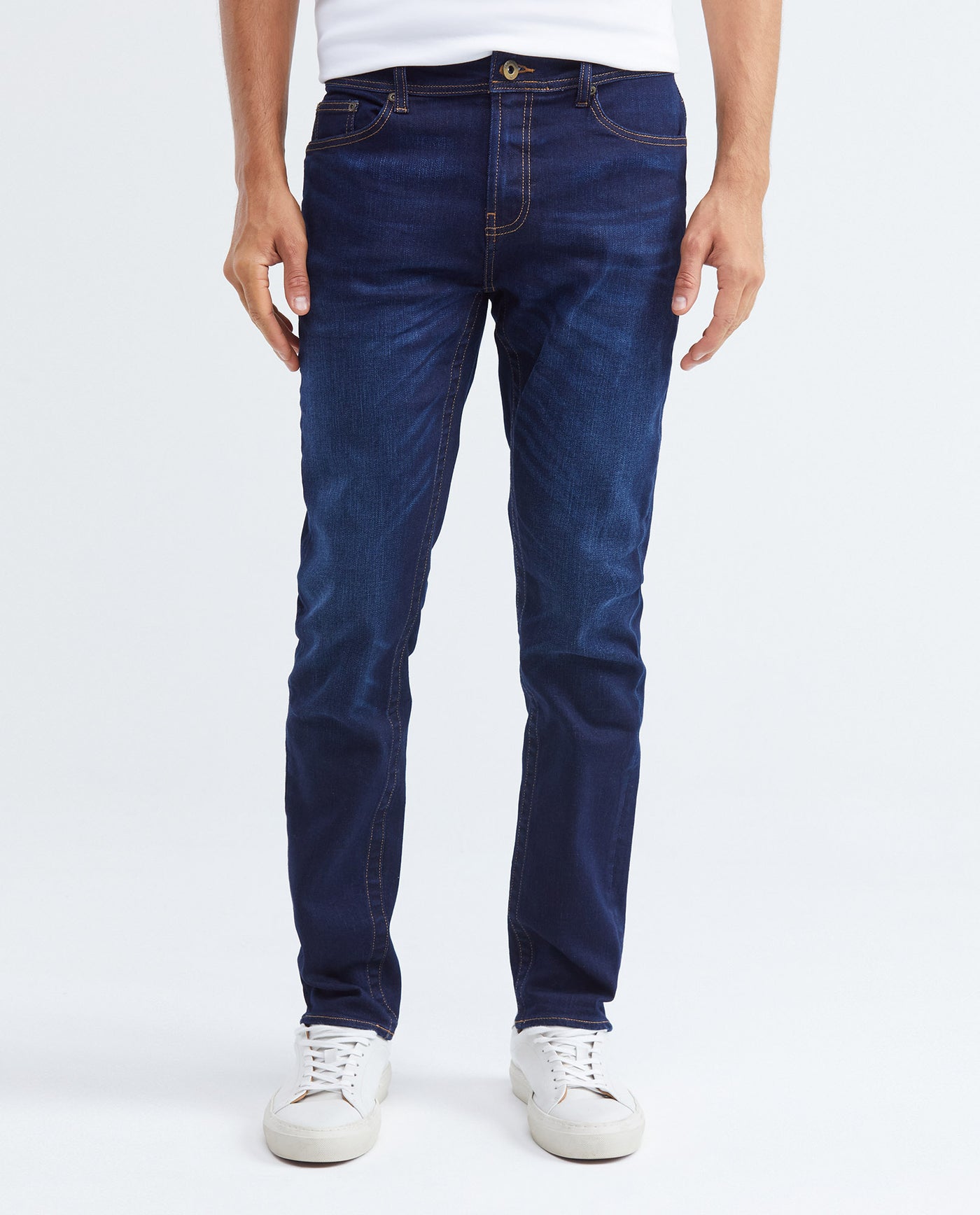 Men's Famous Jeans Slim Fit Dark Wash Double Recycled Blend Subtle Vintage 332F021 - 1