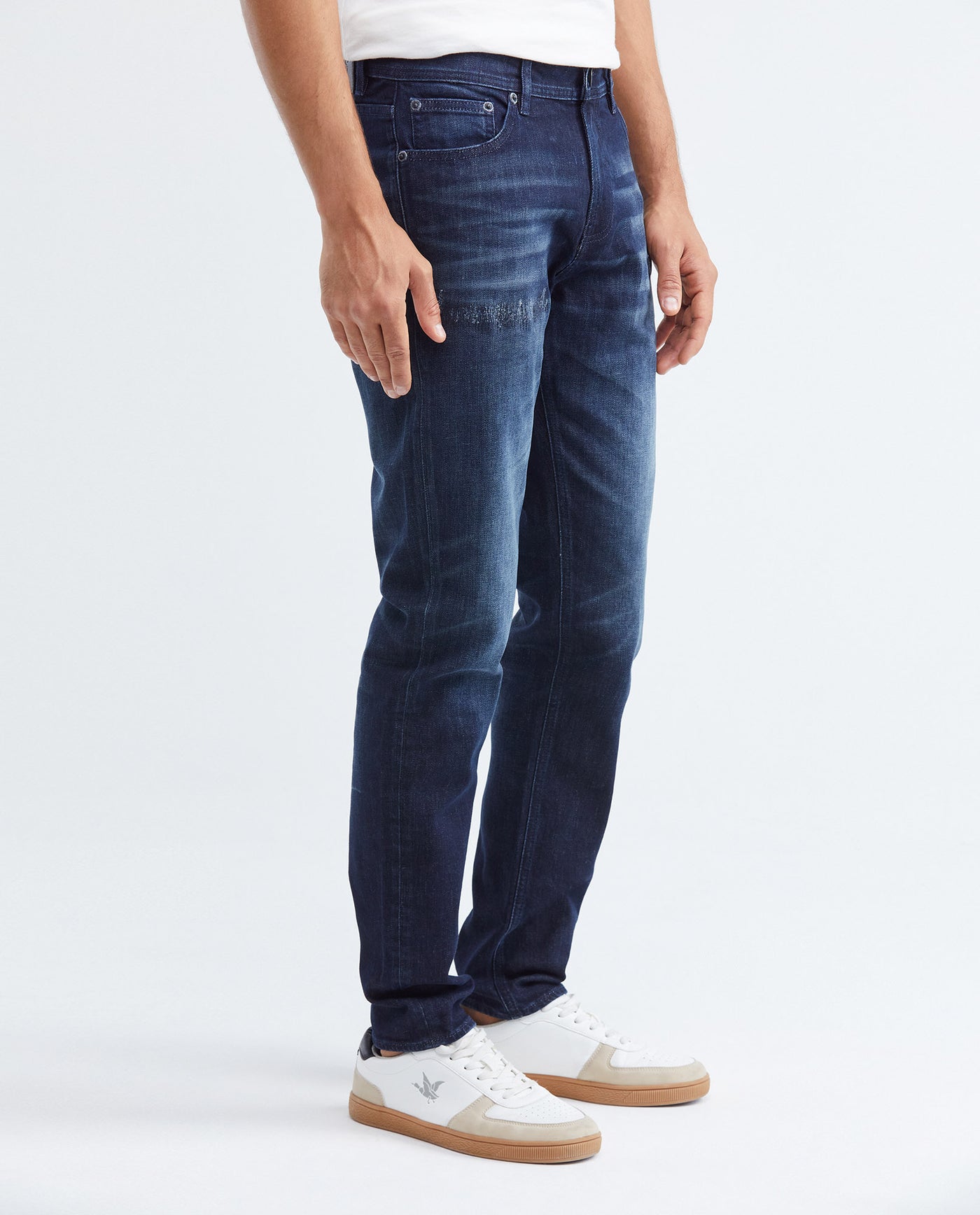 Jean for Men Super Slim Fit, Rider, Super Slim Boot - Dark Blue + Ripped - Blue 332F029 - 3