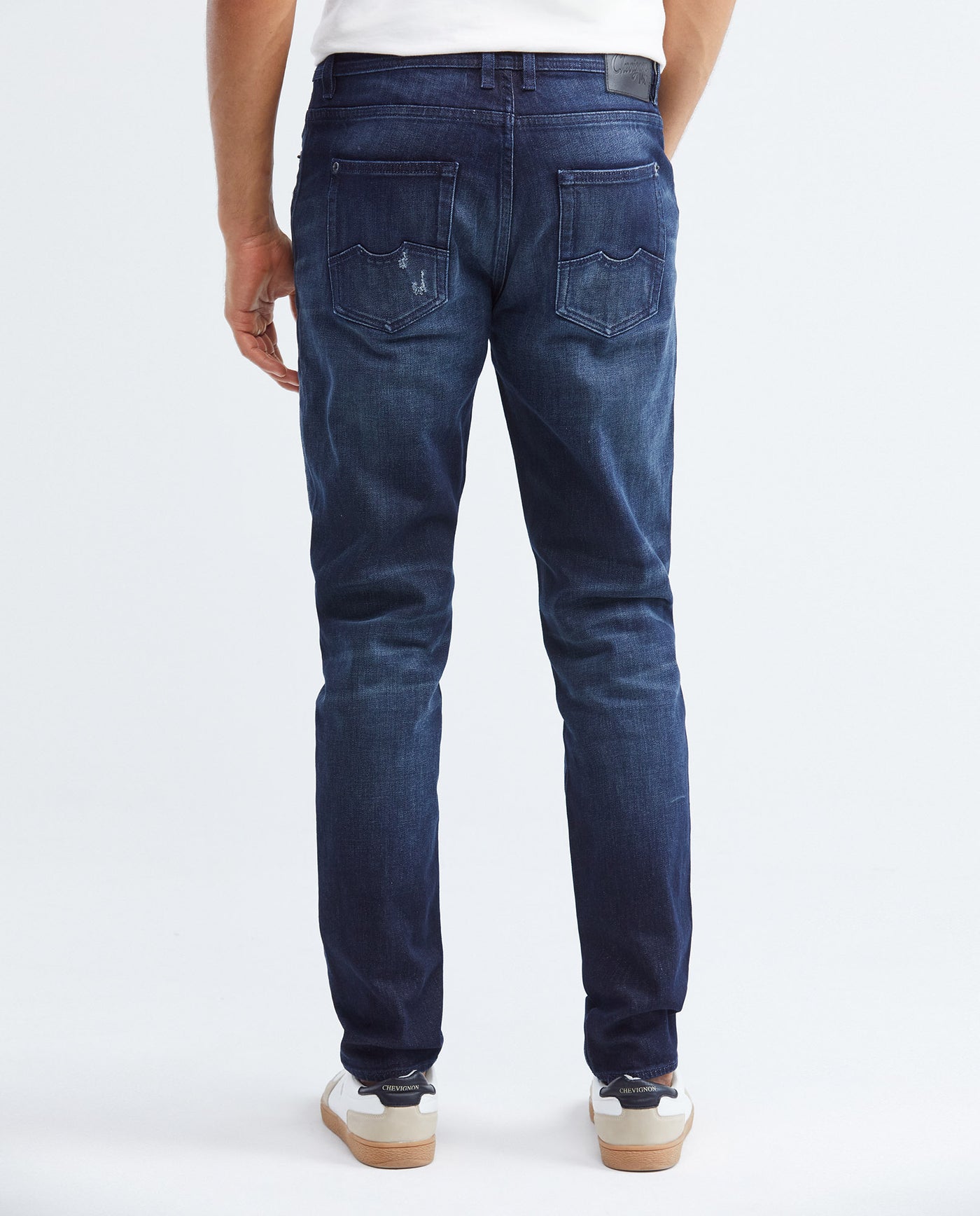 Jean for Men Super Slim Fit, Rider, Super Slim Boot - Dark Blue + Ripped - Blue 332F029 - 5