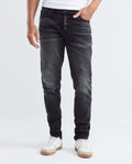 Men's Rider Jeans Slim Fit Gray Wash Distressing Low-Rise