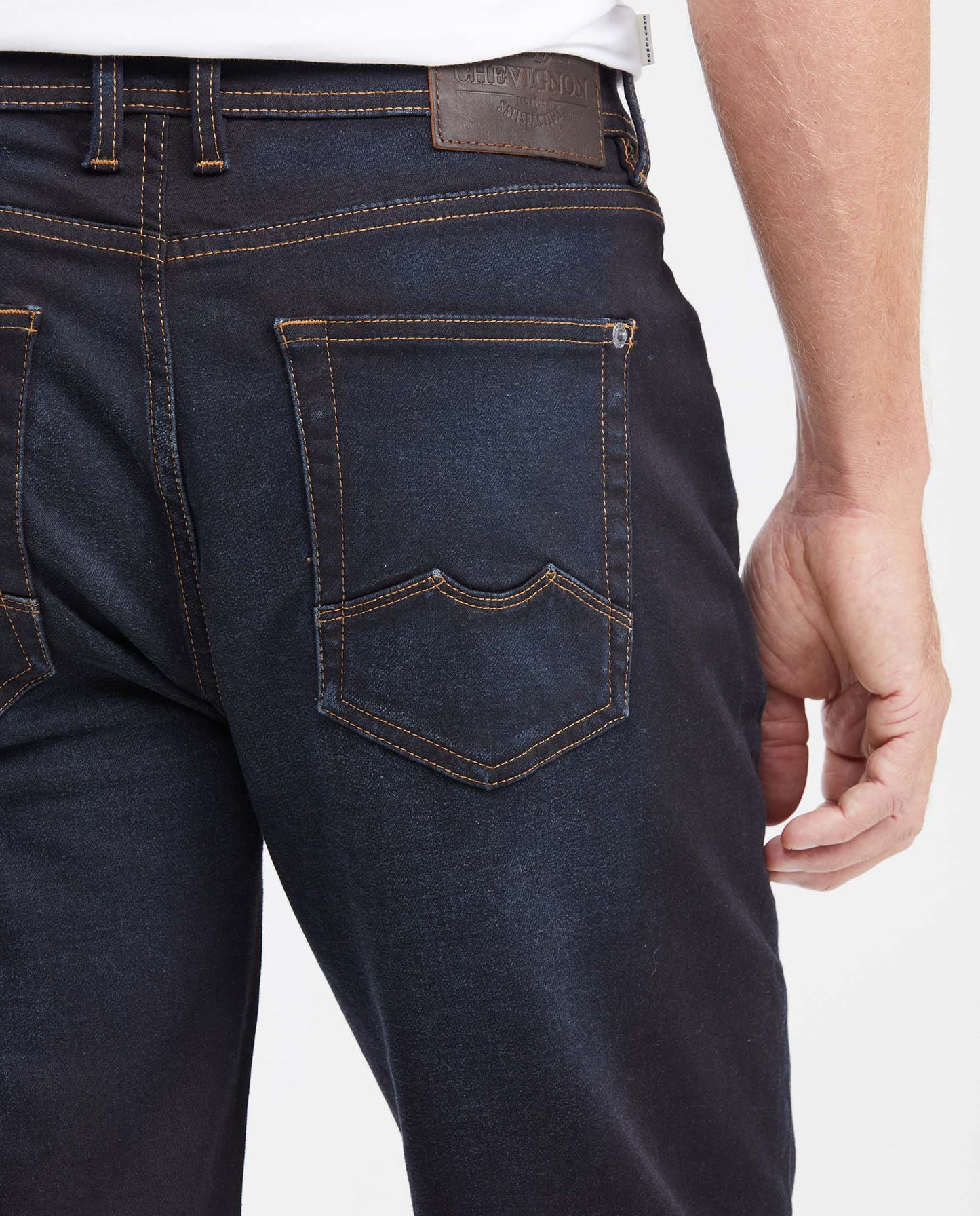 Men's Jeans Straight Fit Mid - Rise Slim Boot Ultra Dark - Blue - 5