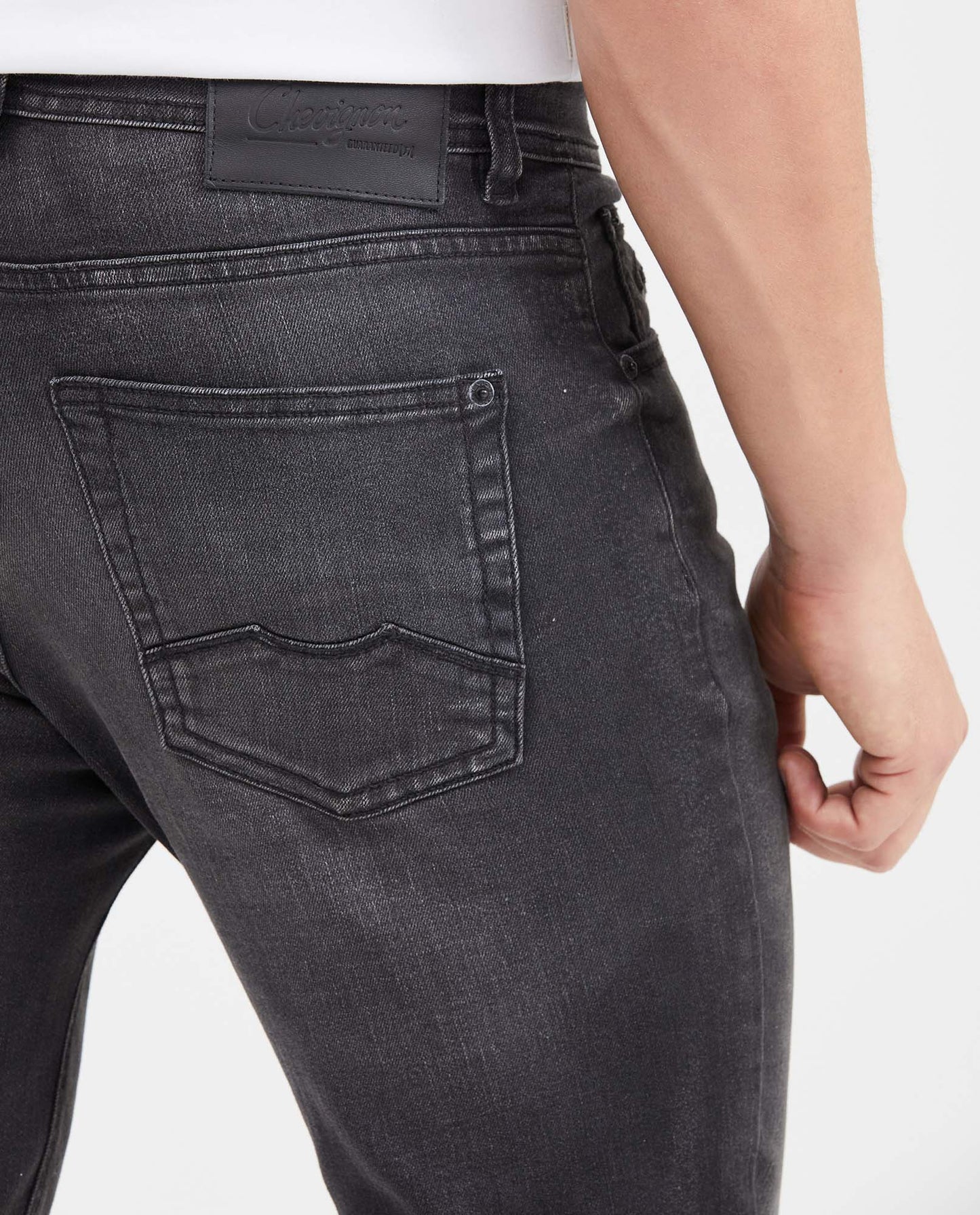 Men's Jeans Straight Fit Mid - Rise Slim Leg Matte Black - Gray - 6