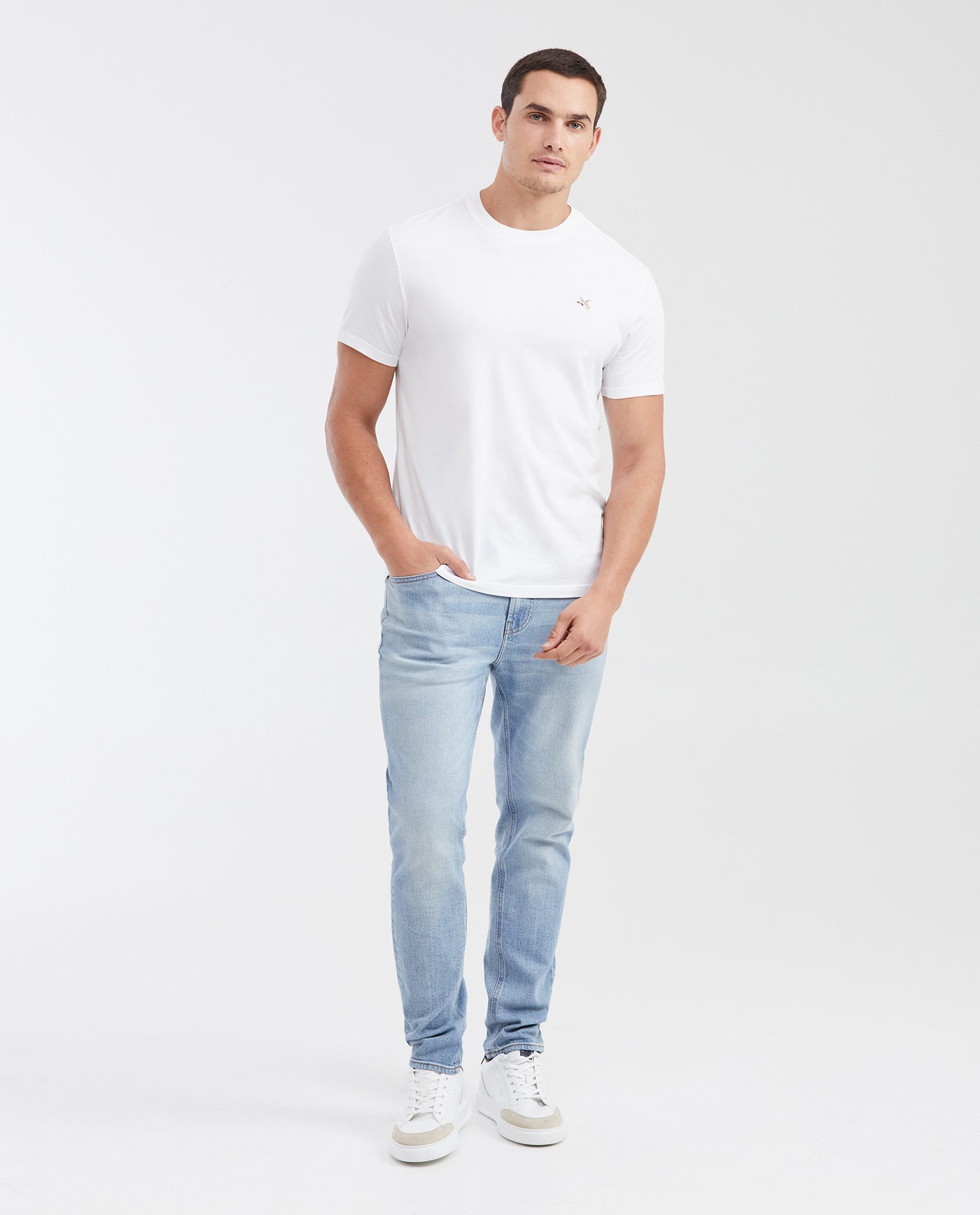 Jean Straight Fit Mid Rise Slim Leg Light Blue for Men - Blue 332G010 - 2