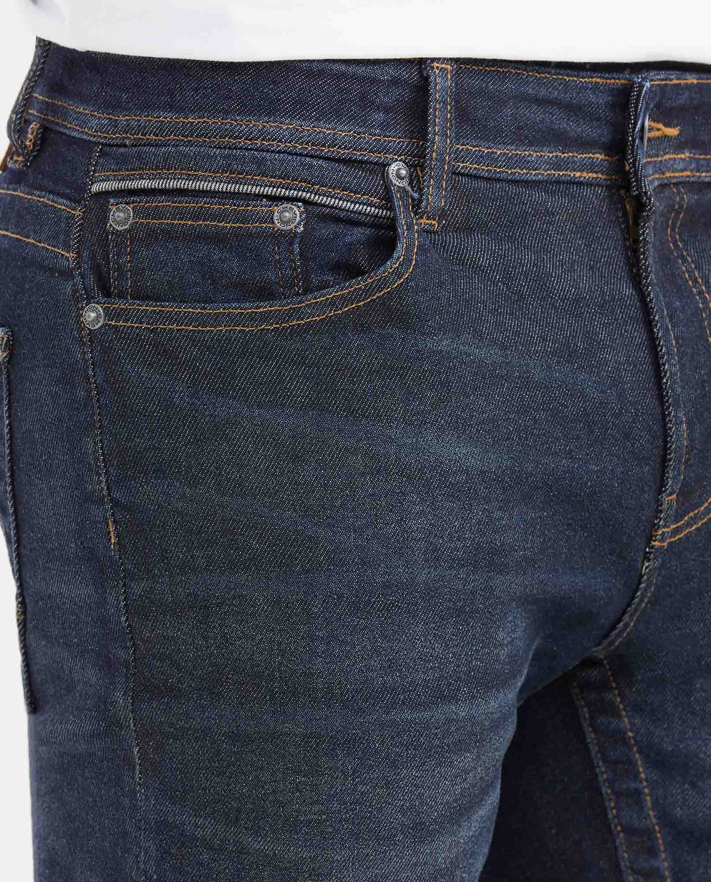 Men's Ultra Dark Blue Slim Fit Mid-Rise Slim Leg Jeans - Blue 332G015 - 4