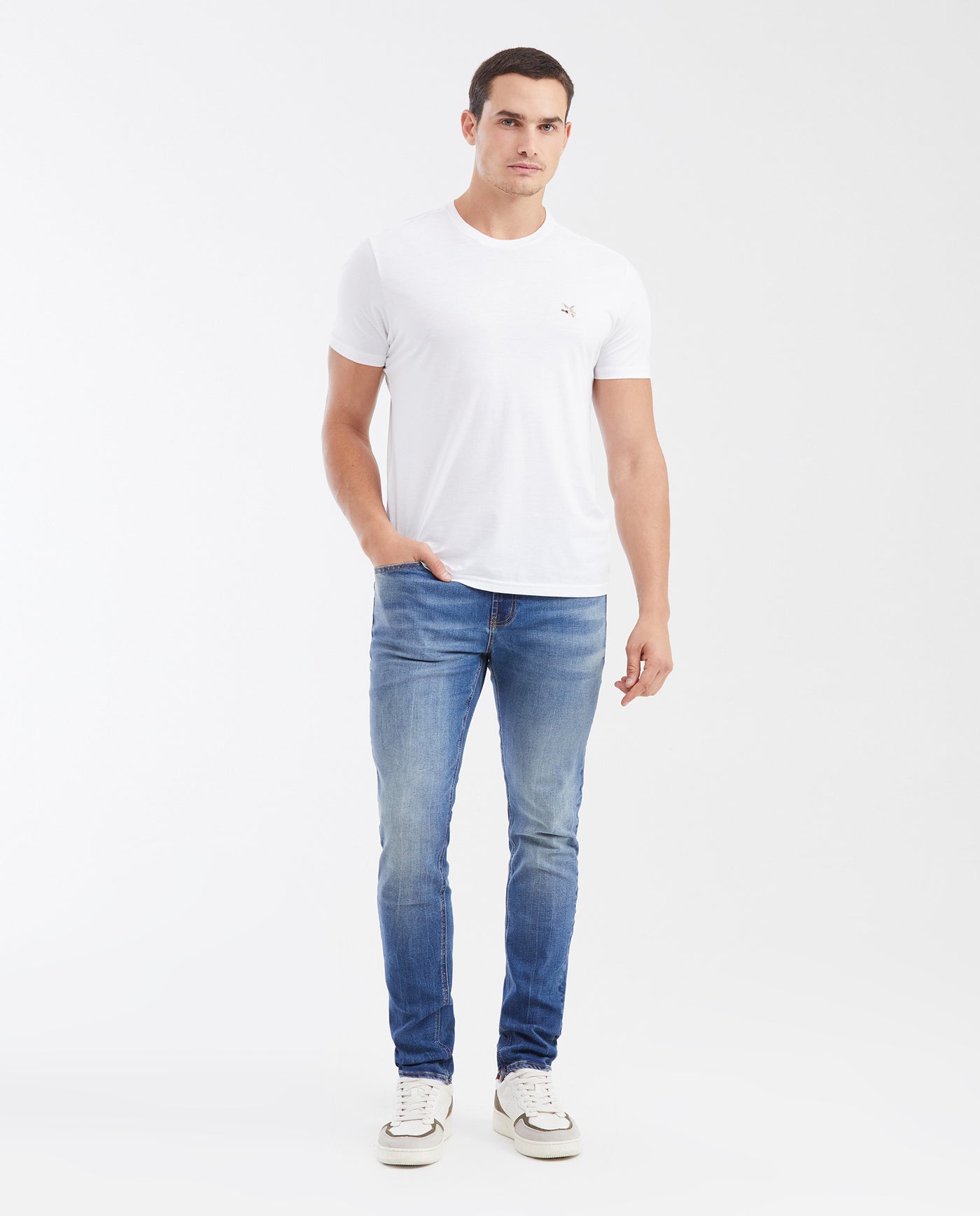 Men's Rider Super Slim Fit Jeans in Medium Wash Stretch with Recycled Materials 332G025 - 2