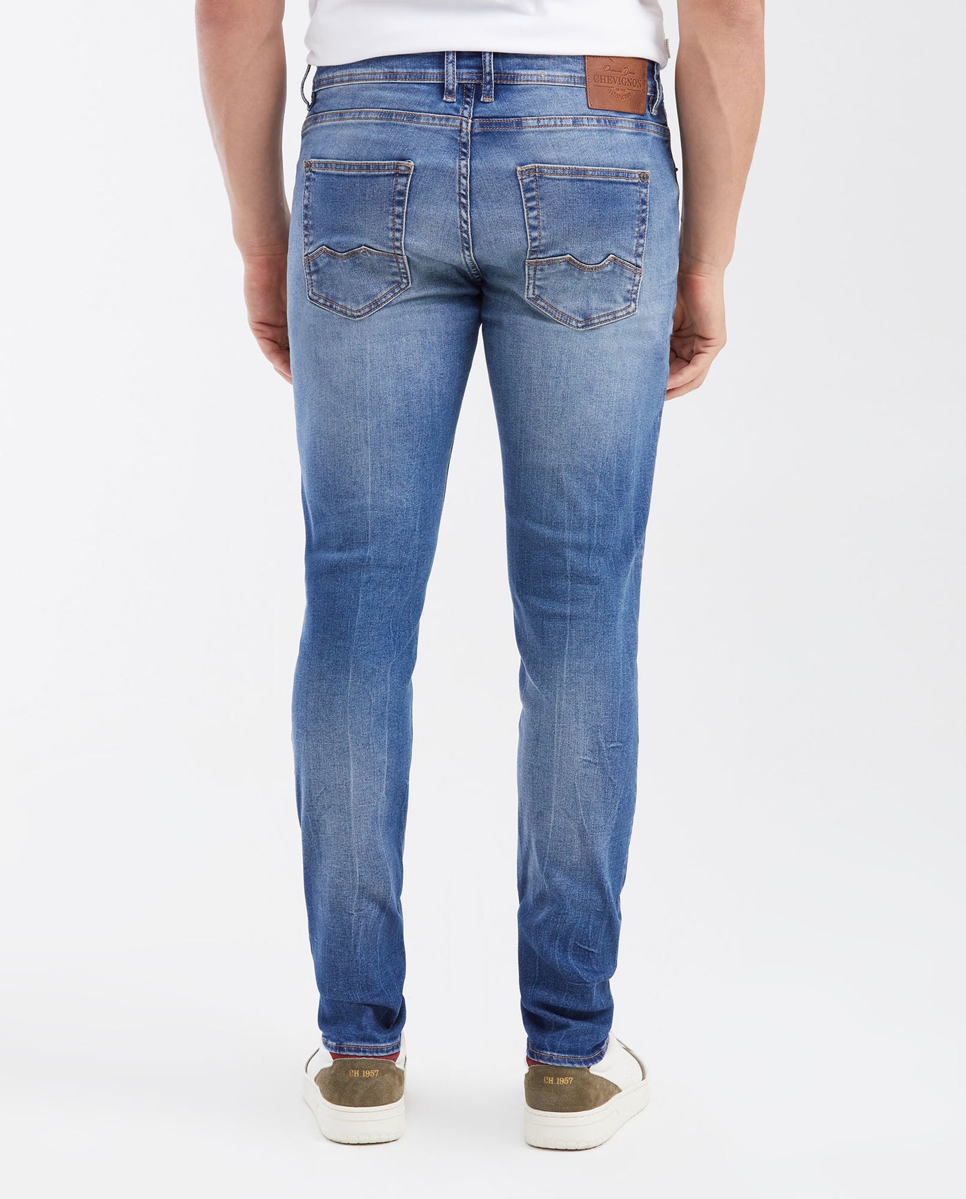Men's Rider Super Slim Fit Jeans in Medium Wash Stretch with Recycled Materials 332G025 - 4
