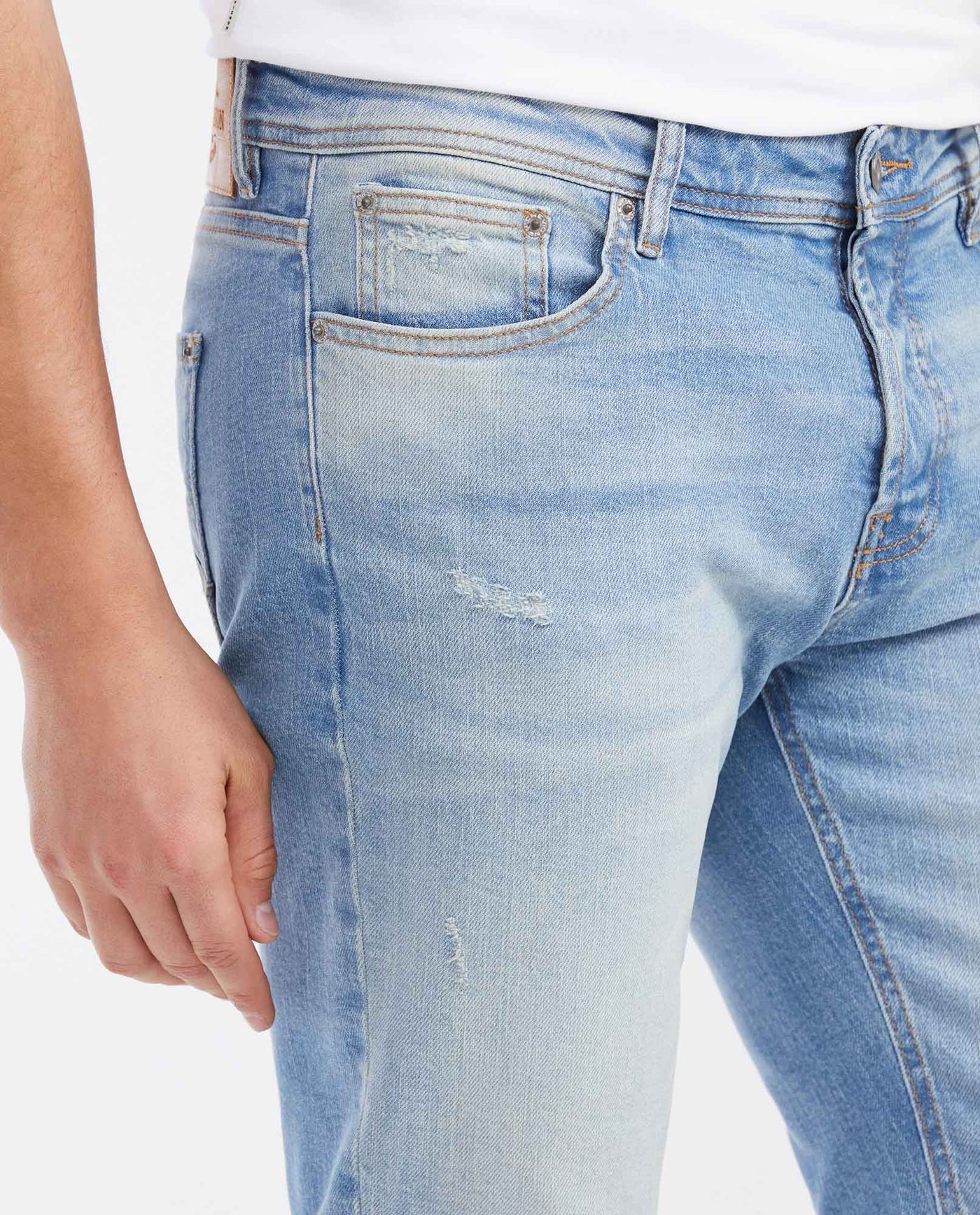 Jean Super Slim Fit Low Rise Super Slim Leg Light Blue Vintage Wash for Men - Blue 332G030 - 3