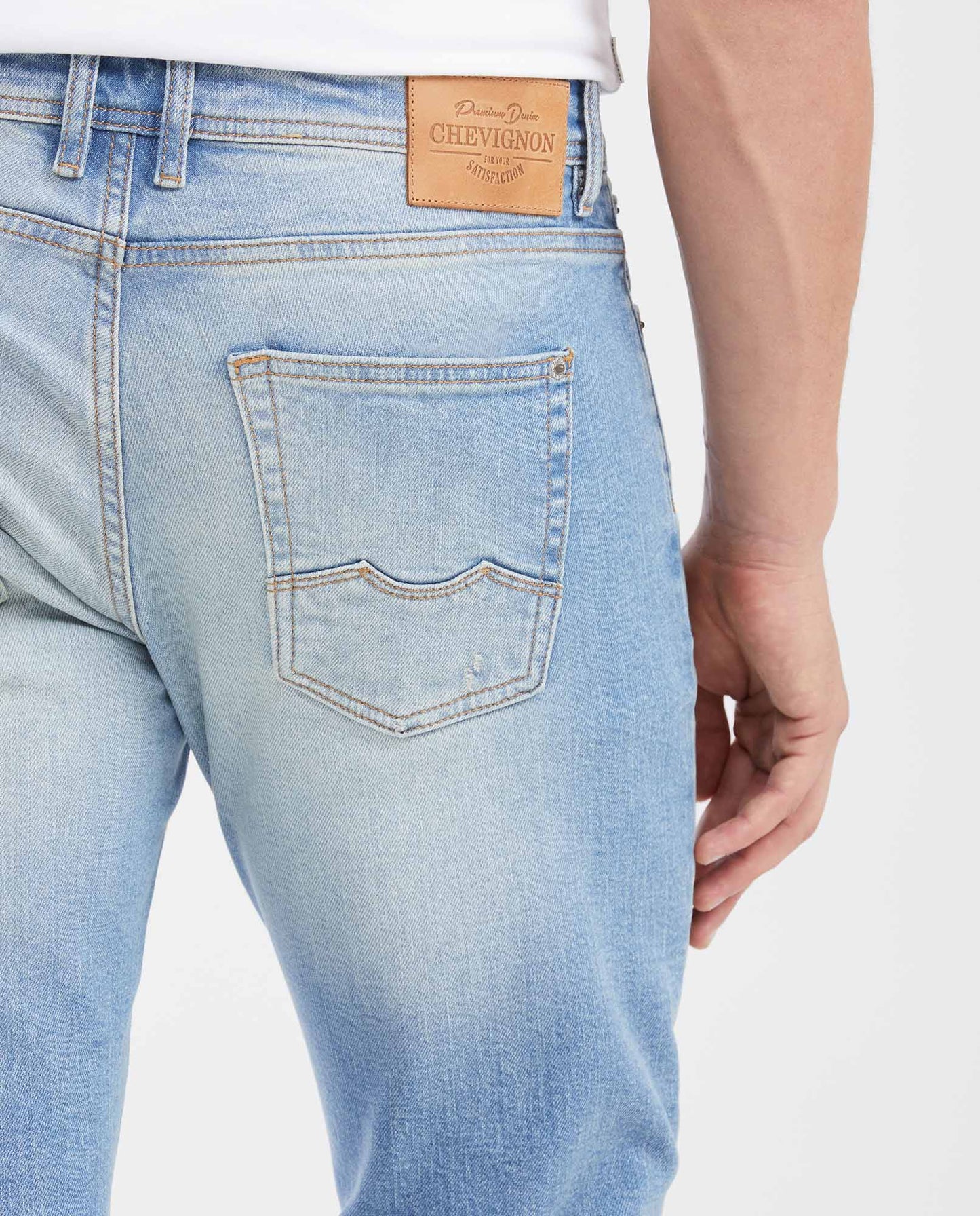 Men's Jeans Super Slim Fit Low Rise Super Slim Leg Light Blue Vintage Wash - Blue - 5