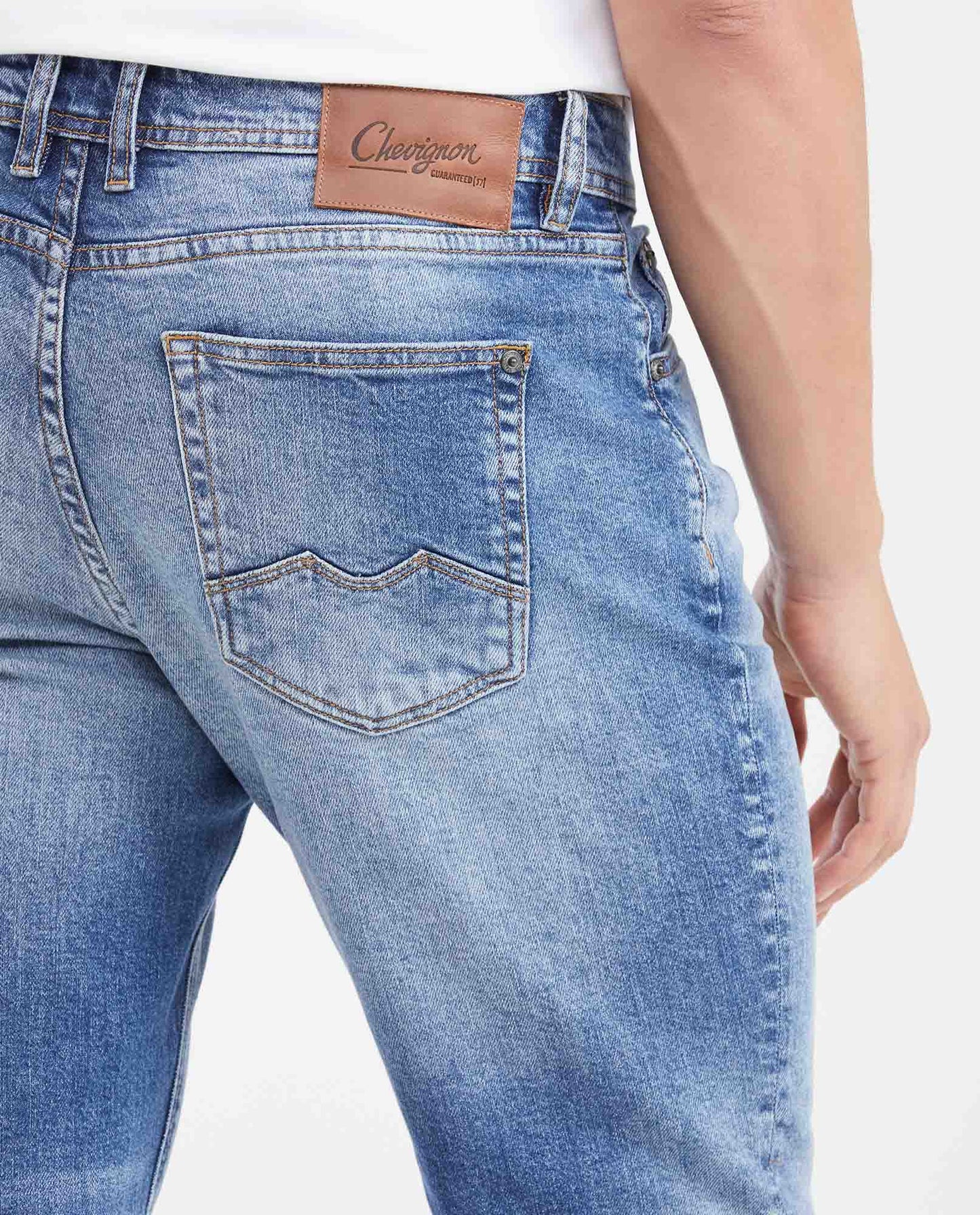 Men's Jeans Straight Fit Mid Rise Slim Leg Medium Blue - Blue - 5