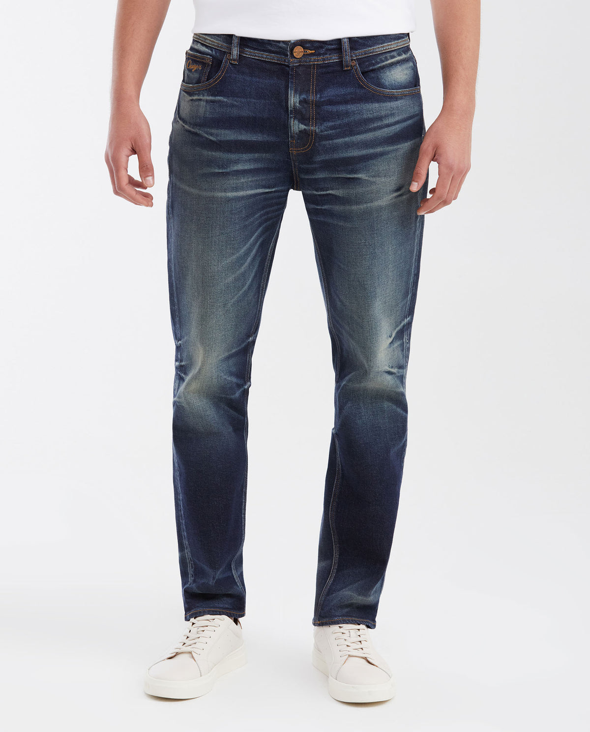 Men's Jeans Straight Fit Boot Cut - Dark Blue Vintage Wash 63_332G451_AZU194052_0