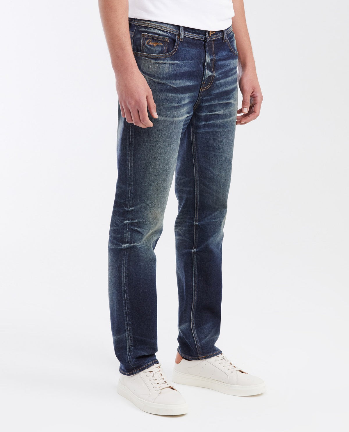 Men's Jeans Straight Fit Boot Cut - Dark Blue Vintage Wash 63_332G451_AZU194052_4
