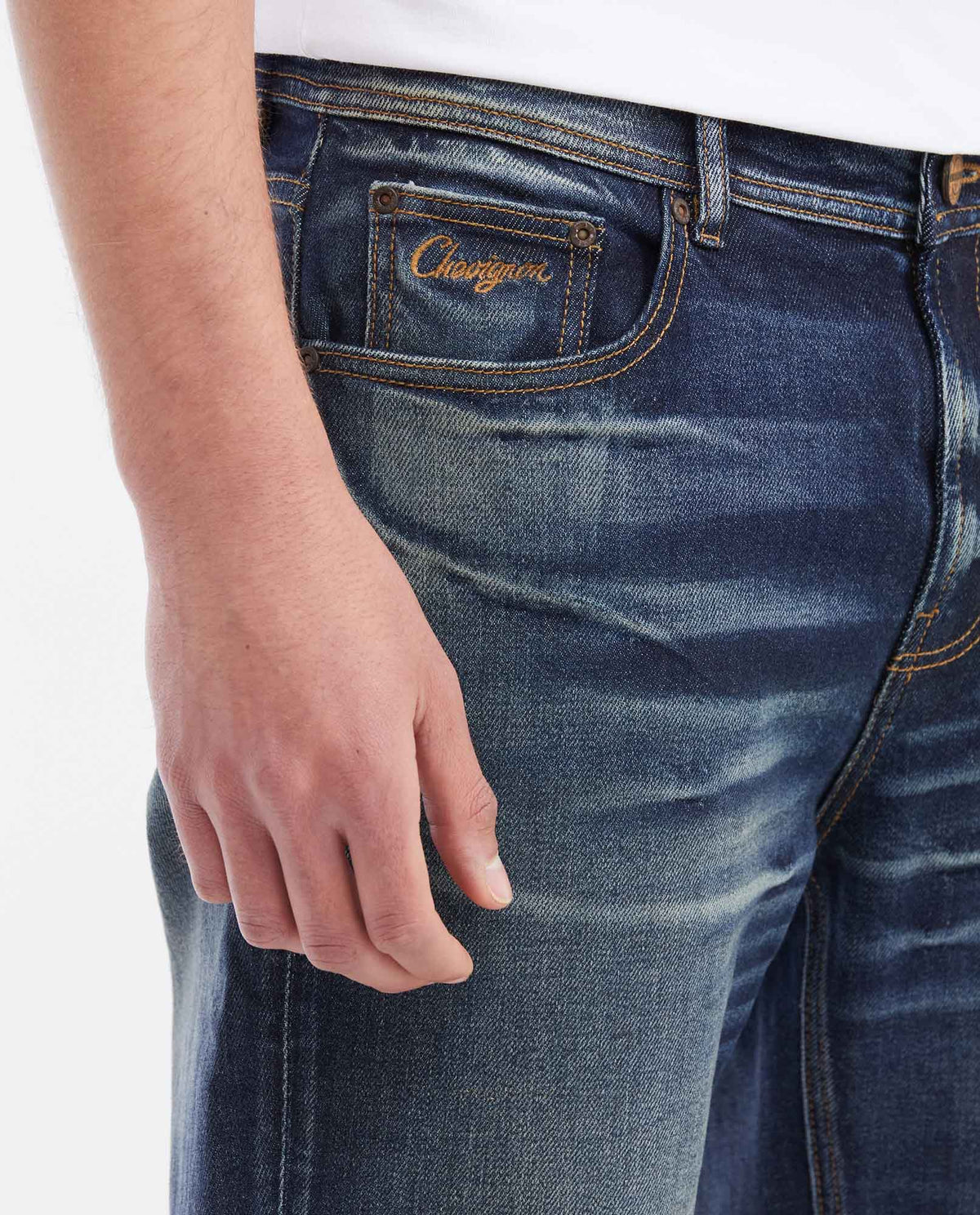 Men's Jeans Straight Fit Boot Cut - Dark Blue Vintage Wash 63_332G451_AZU194052_5