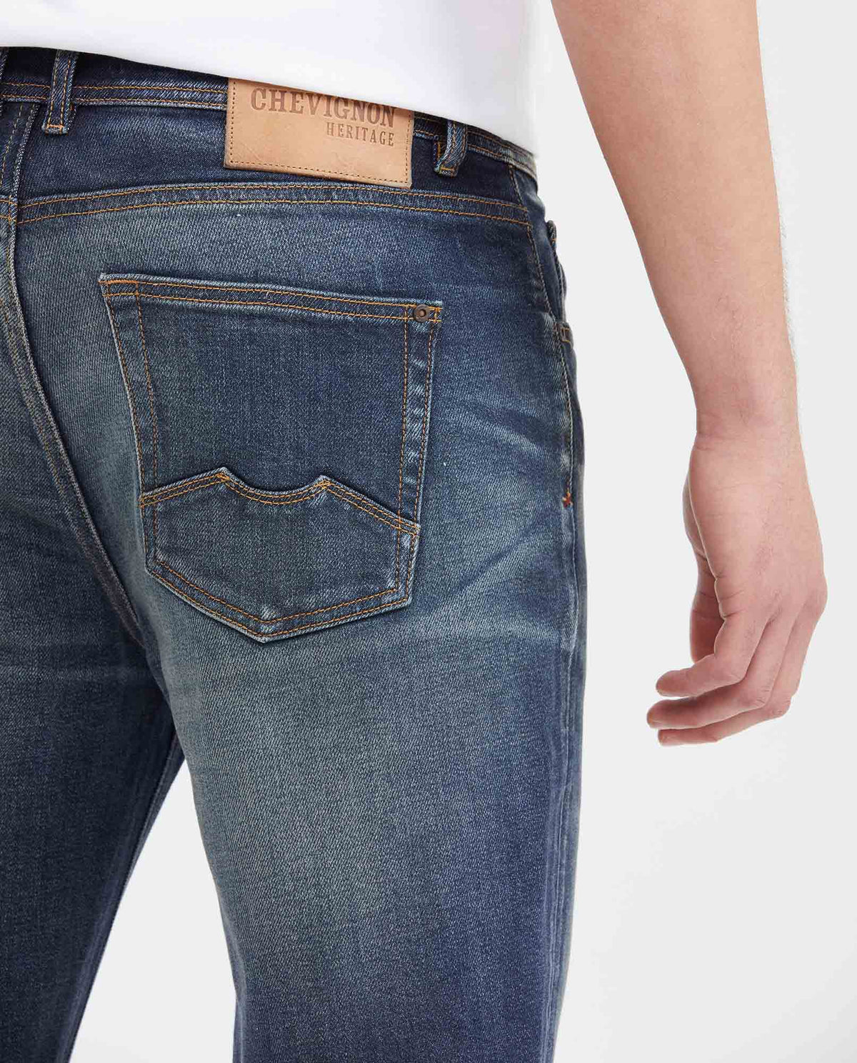 Men's Jeans Straight Fit Boot Cut - Dark Blue Vintage Wash 63_332G451_AZU194052_7