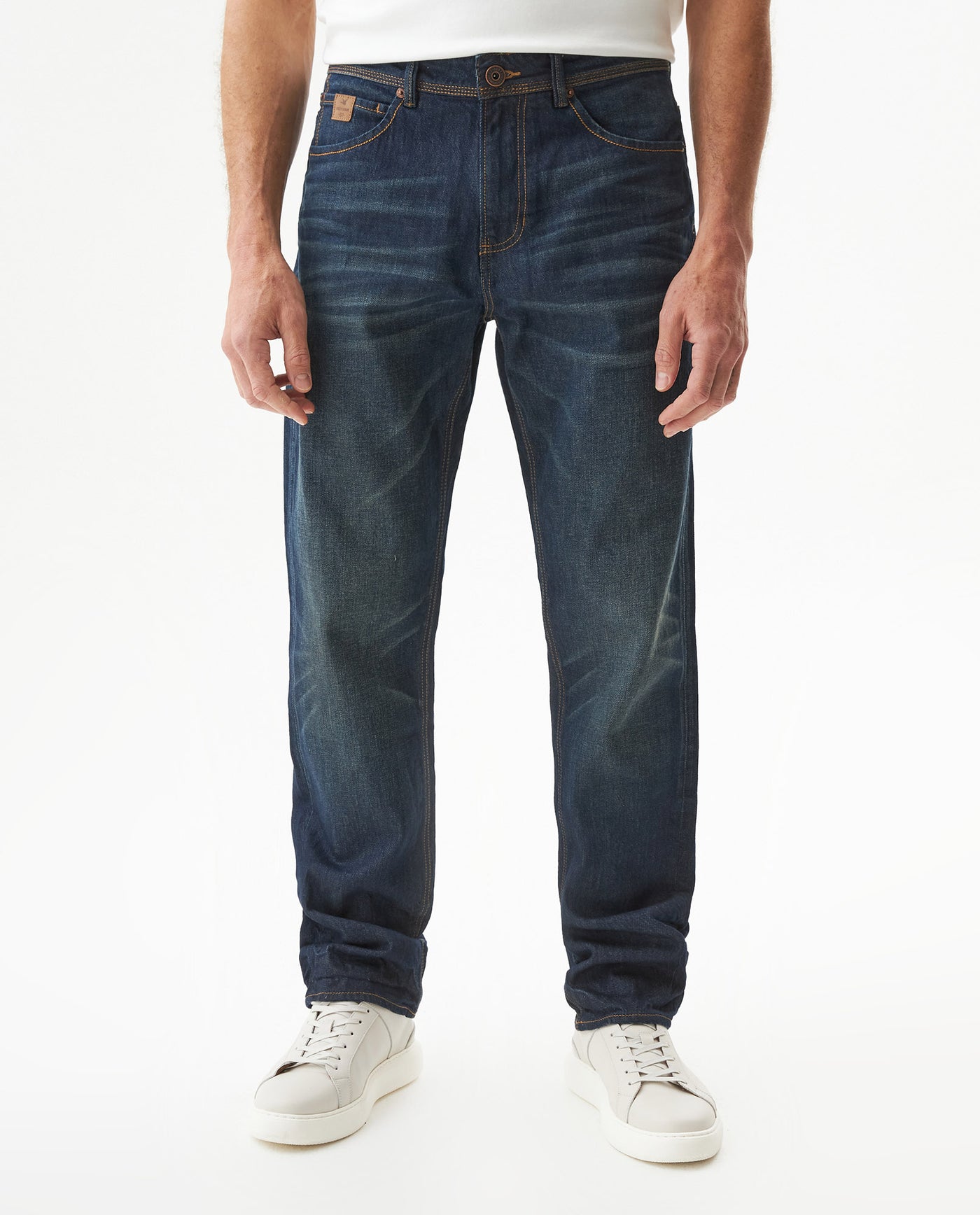 Men's Revenge Relaxed Fit Dark Wash Jeans in Cotton Stretch Blend Coastline 63_339G002_AZU194052_3