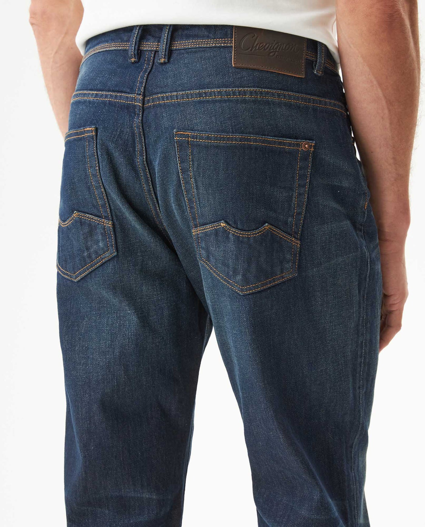 Men's Revenge Relaxed Fit Dark Wash Jeans in Cotton Stretch Blend Coastline 63_339G002_AZU194052_7