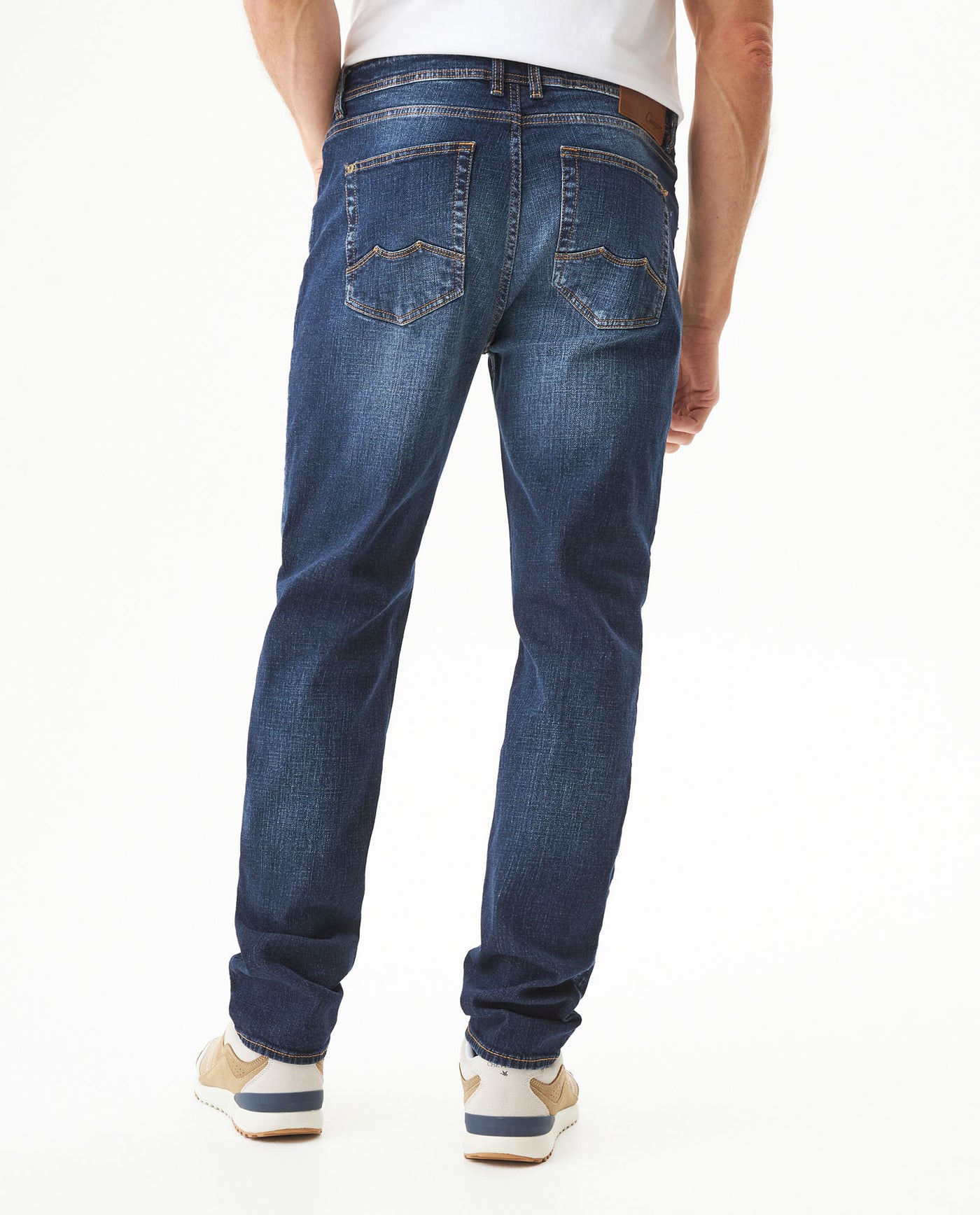 Men's Morrison Straight Fit Dark Wash Jeans in Cotton Stretch Blend, Lighthouse - 6