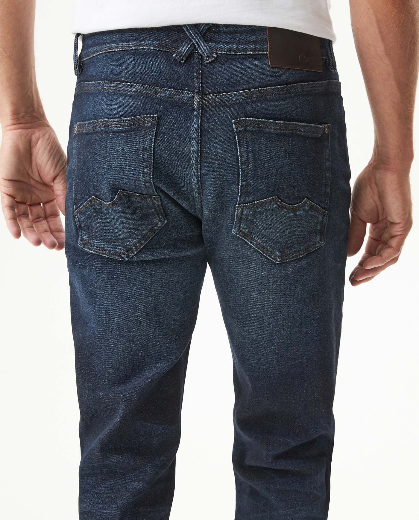 Men's Morrison Straight Ultra Dark Heritage Jeans in Recycled Cotton Blend, Celebration - 6
