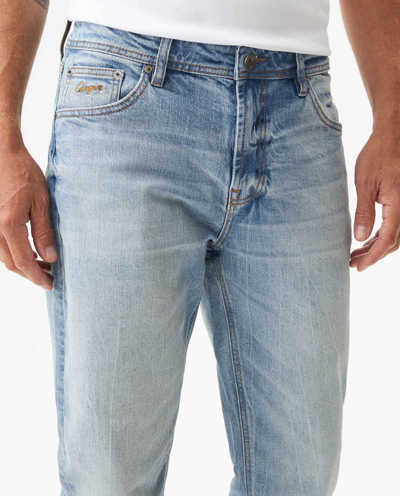 Men's Morrison Slim Light Wash Jeans in Cotton Stretch Blend, Mariner 339G014 - 4
