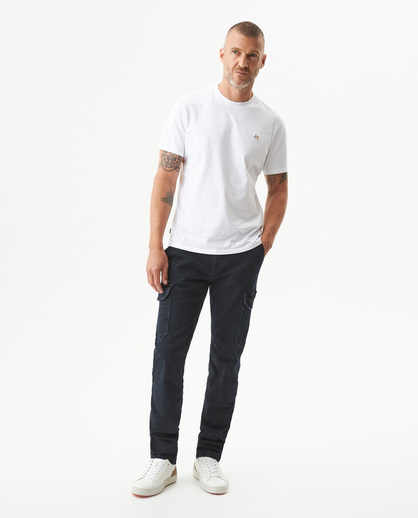 Men's Morrison Cargo Slim Fit Ultra Dark in Recycled Cotton Blend, Sparkle 339G015 - 3