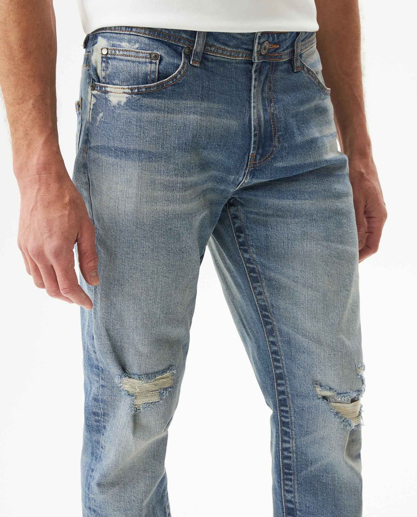Men's Famous Light Wash Jeans in Cotton Stretch Blend Dockside 63_339G020_AZU154020_5