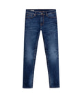 Men's Skinny Fit Jeans in Cotton-Recycled Polyester - Blue Dark Wash