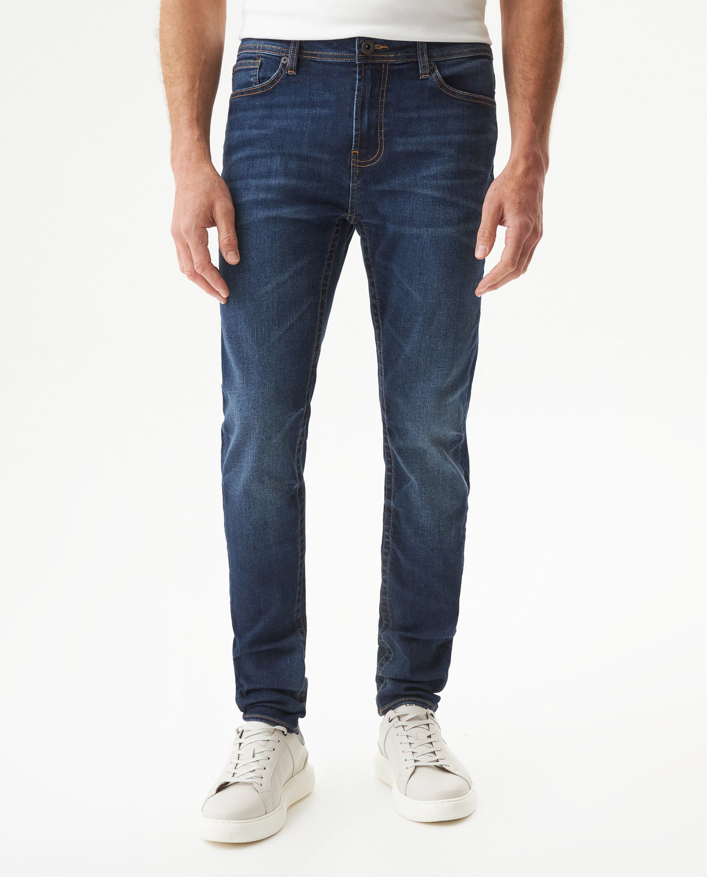 Men's Famous Dark Wash Skinny Fit Jeans in Cotton-Recycled Polyester Blend, Horizon 339G025 - 2