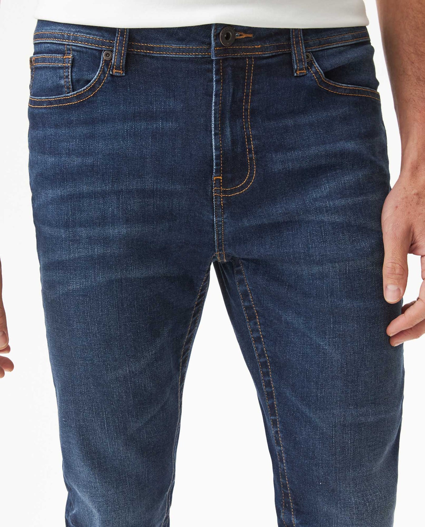 Men's Famous Dark Wash Skinny Fit Jeans in Cotton-Recycled Polyester Blend, Horizon 339G025 - 4
